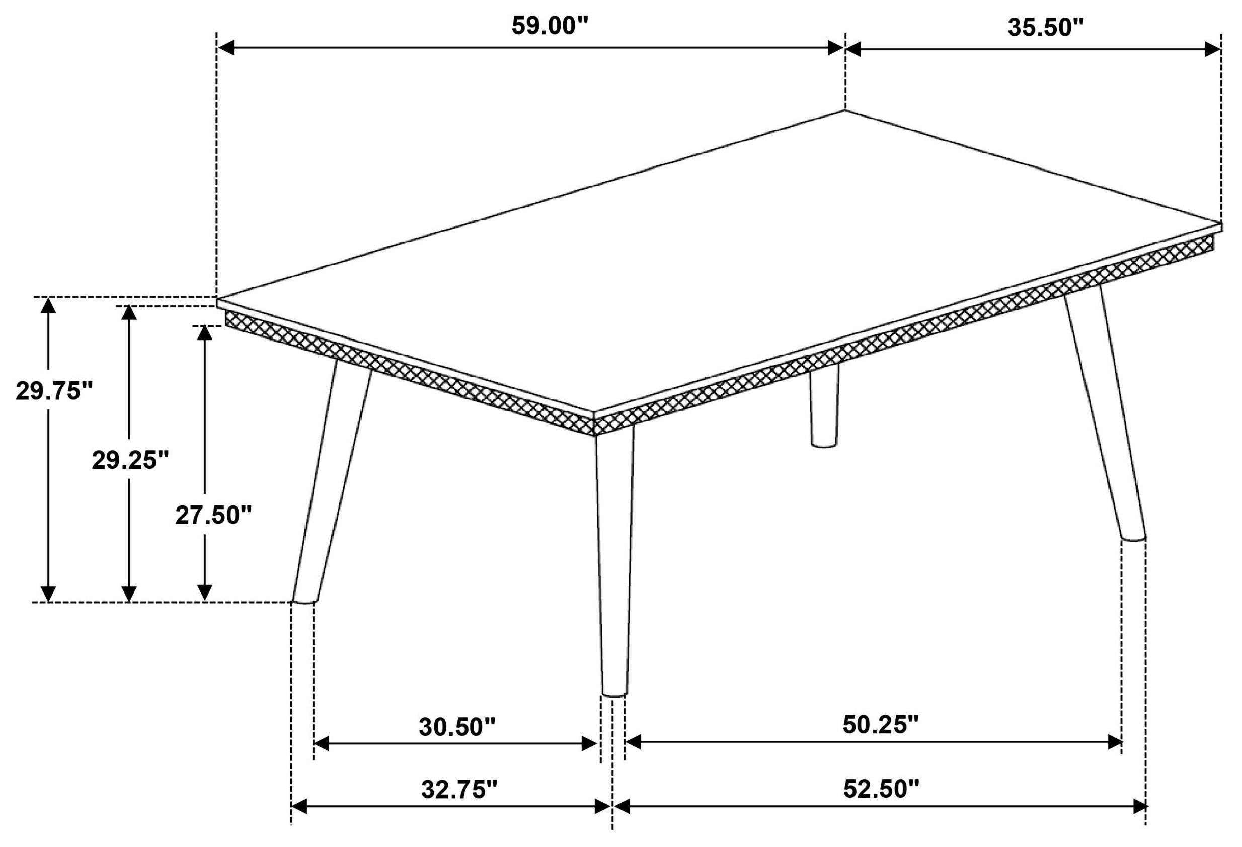 Onslow Dark Brown 59" Rectangular Dining Table