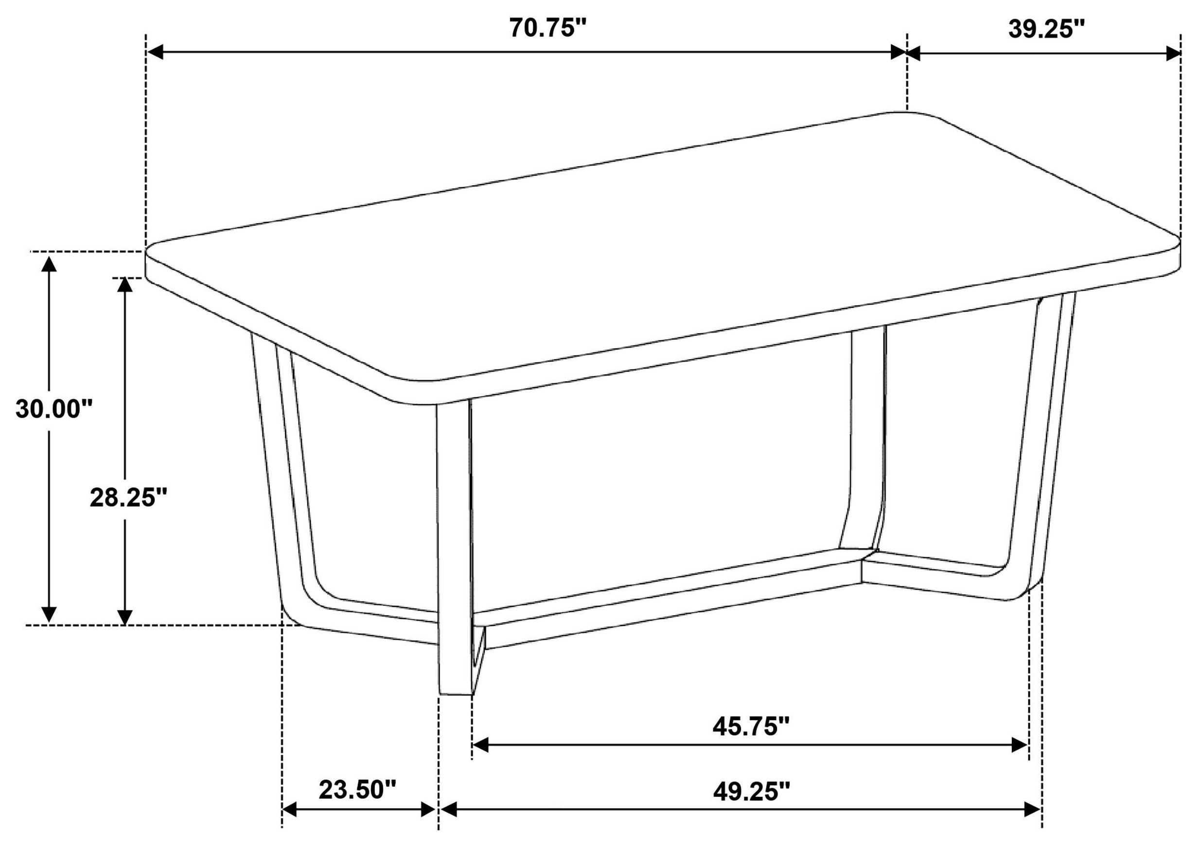 Biloxi Greyish And White 71" Rectangular Dining Table