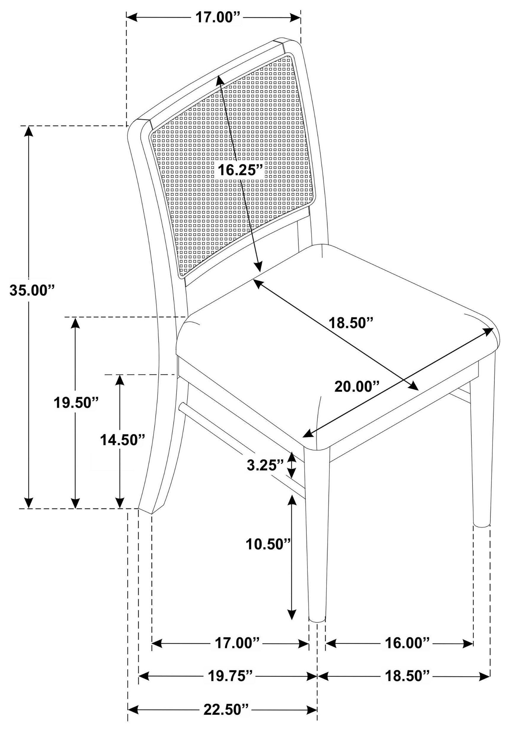 Arini Sand Wash Rattan Cane Dining Side Chair Set of 2