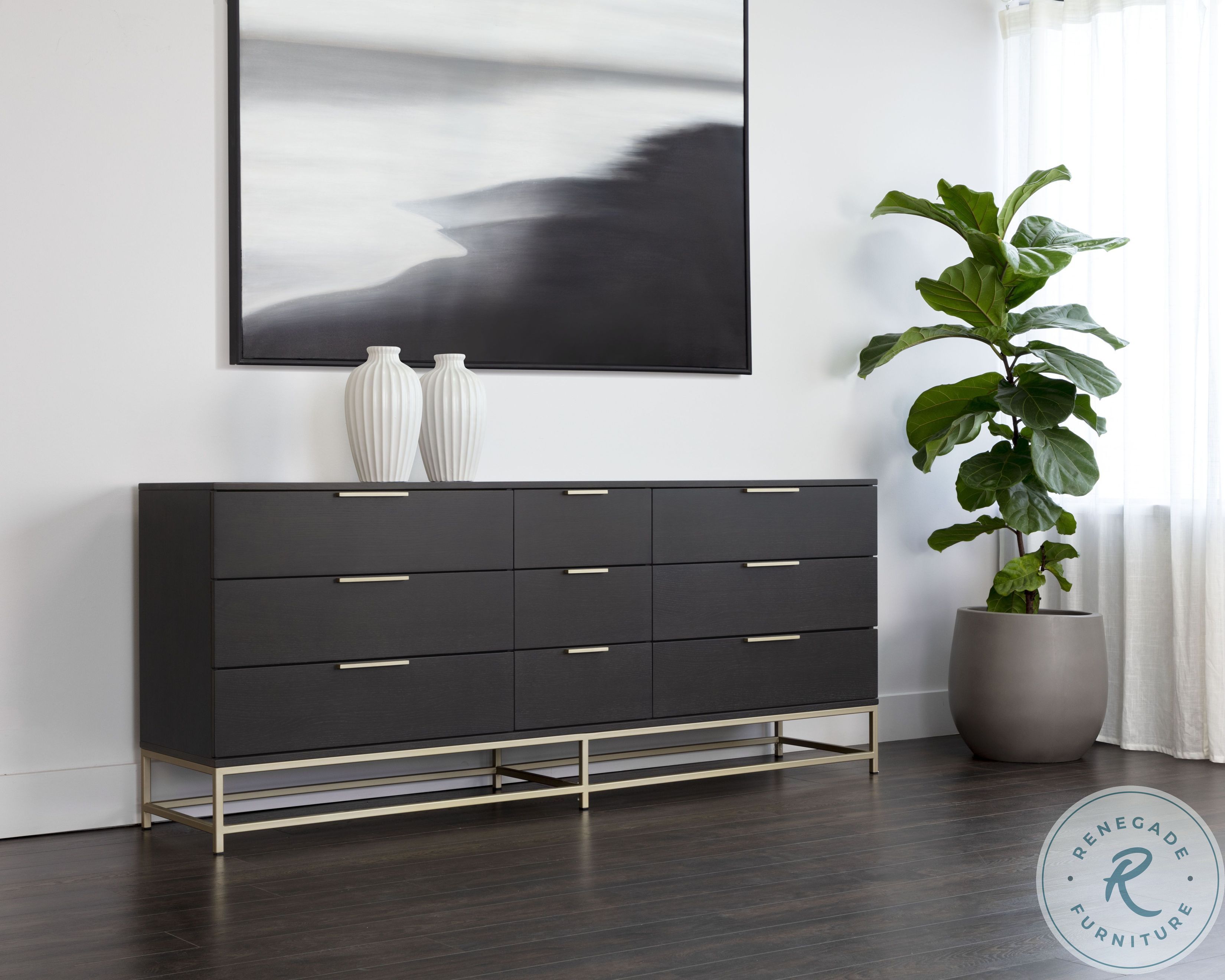 Grey dresser with gold hardware cheap