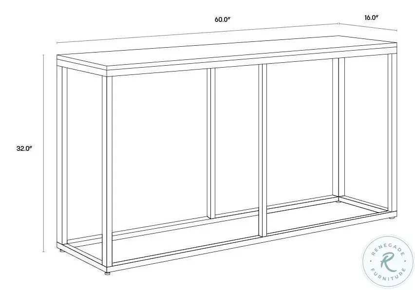 Calderwood White And Matte Black Console Table