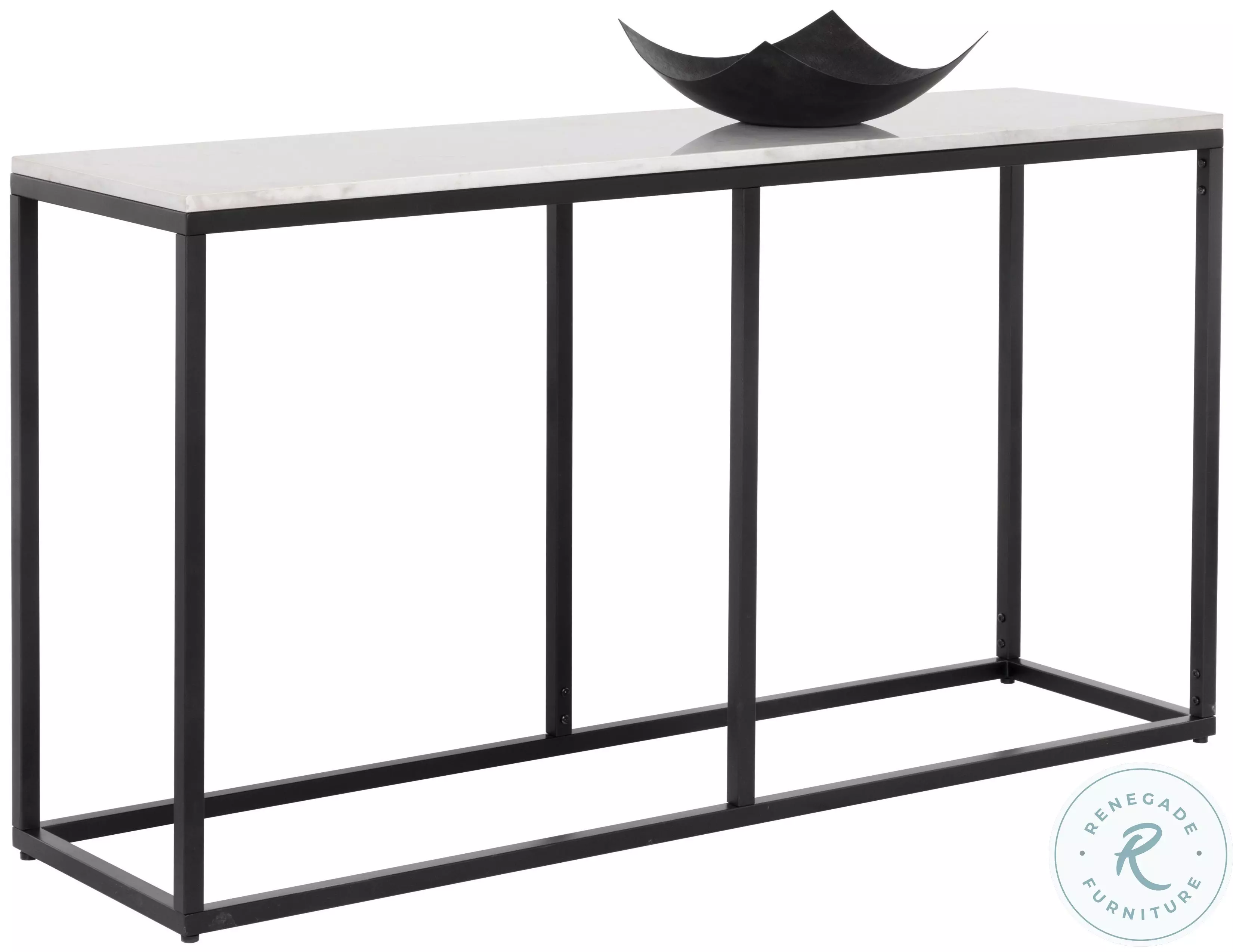 Calderwood White And Matte Black Console Table From Artisan's Nook