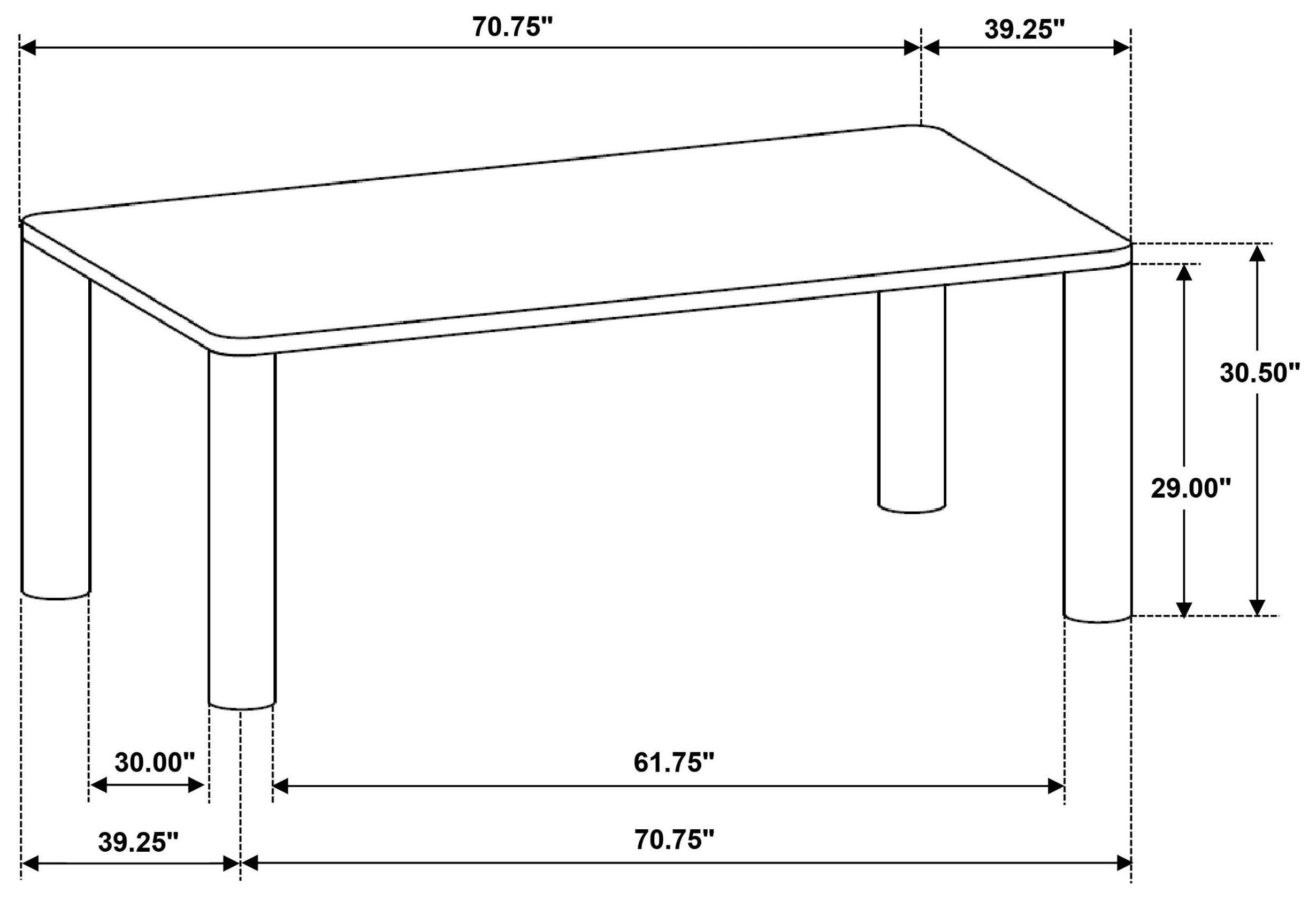 Castlewood Brown Oak 71" Rectangular Dining Table