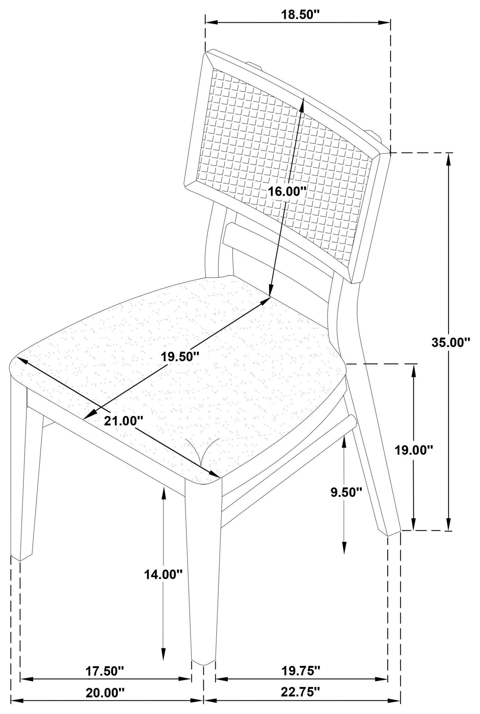 Kailani Beige Oak Side Chair Set Of 2