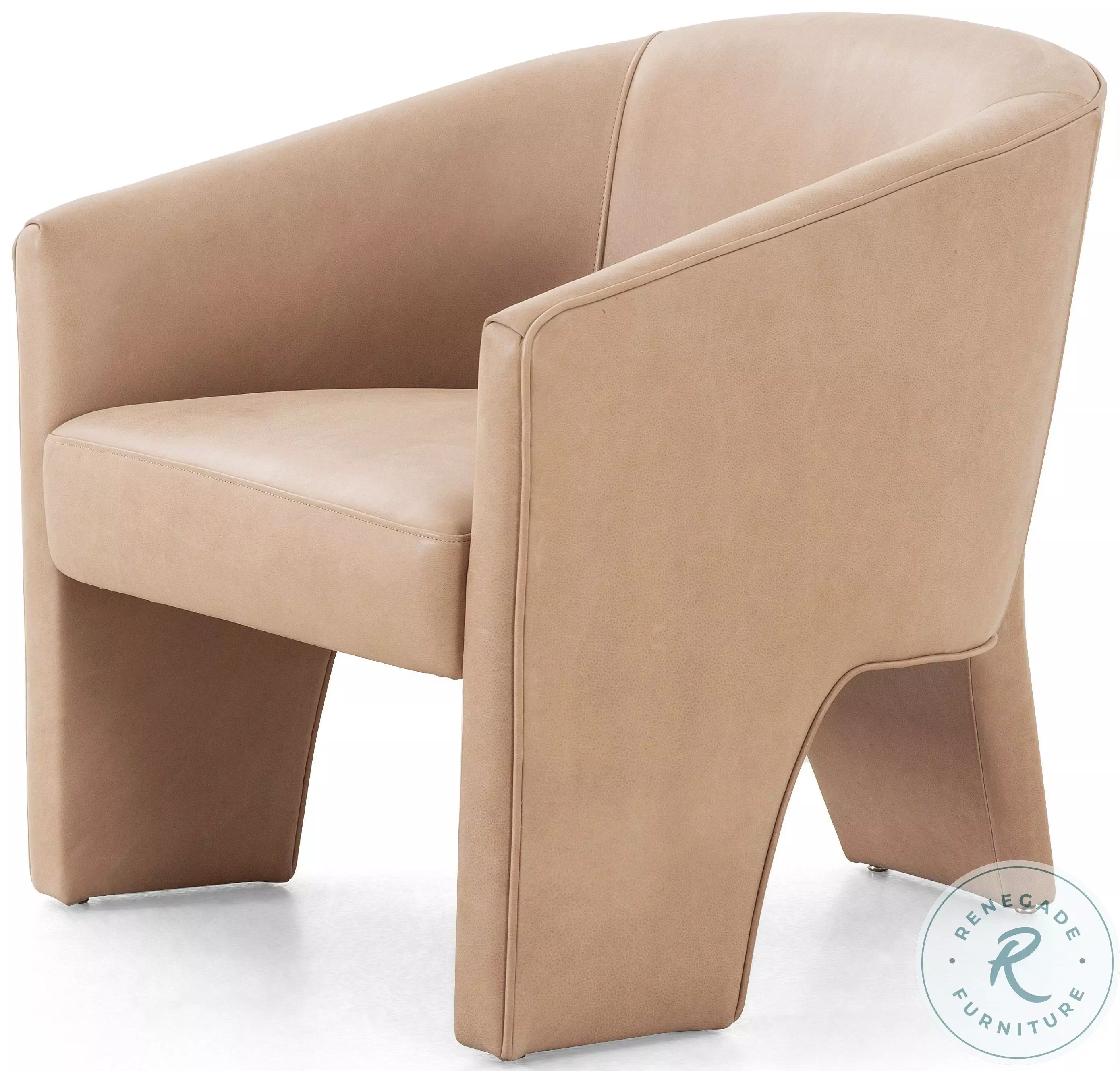 Fae Palermo Nude Leather Accent Chair from Four Hands | Coleman