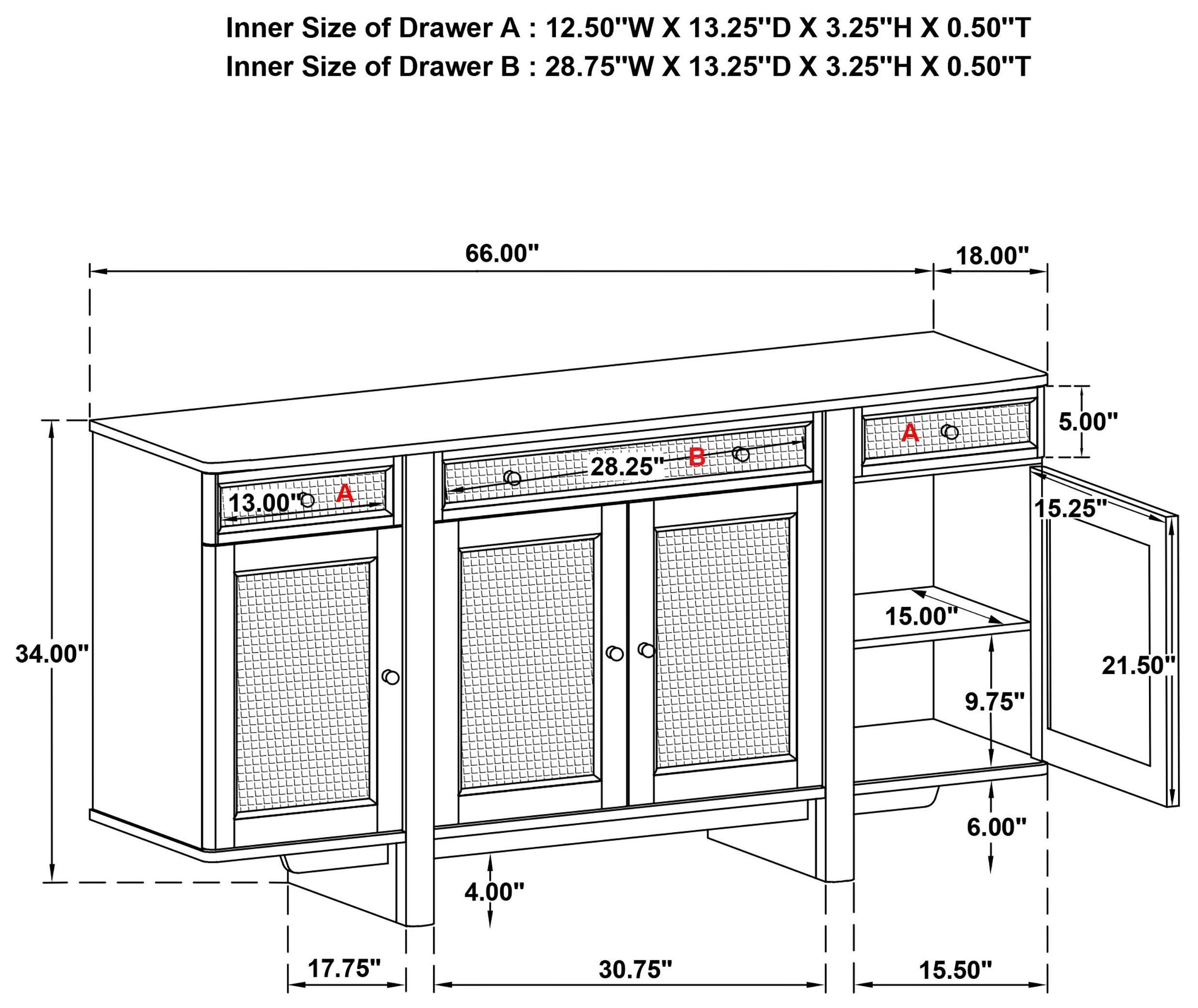 Kailani Beige Oak Sideboard