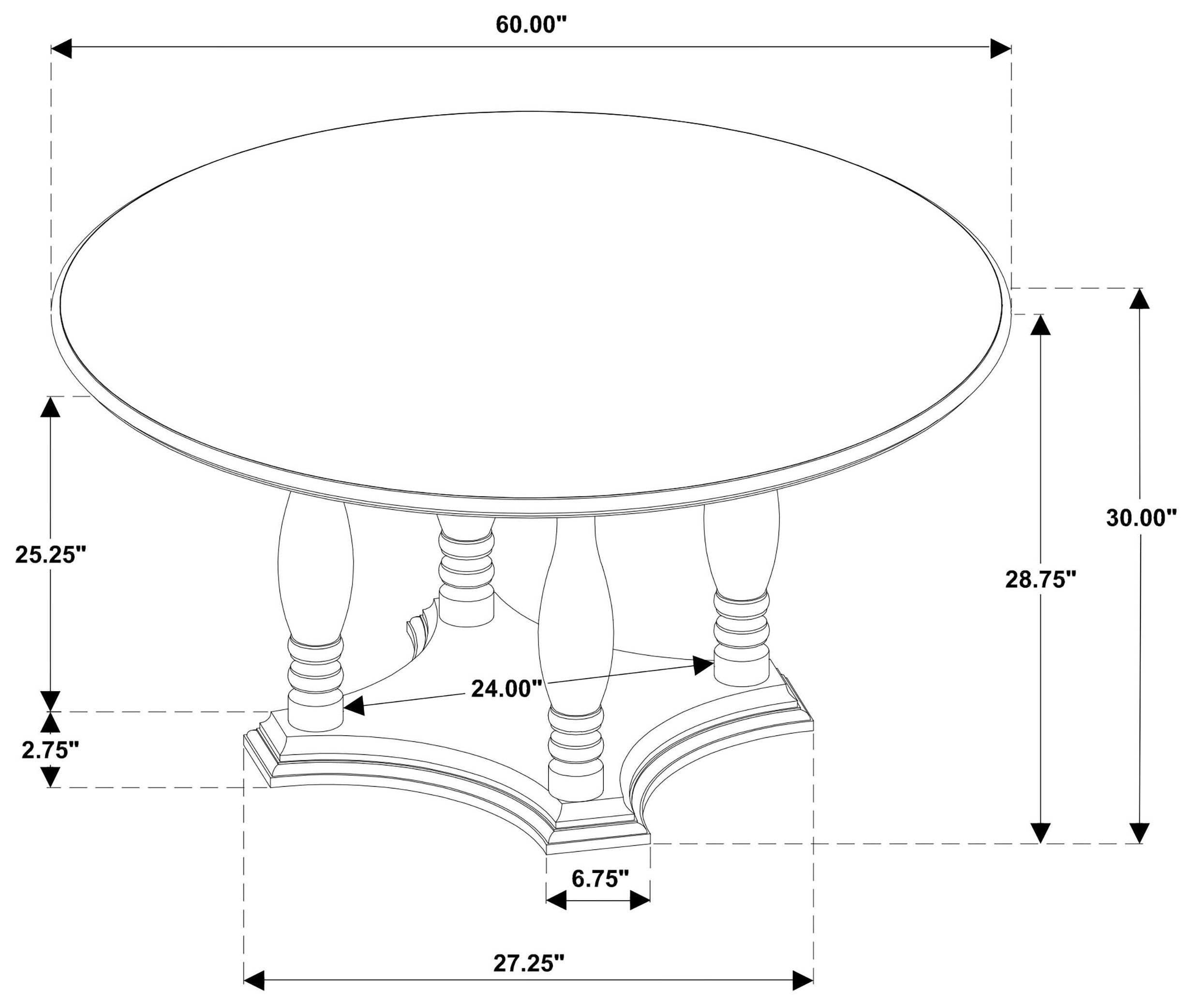 Landon Rich Brown 60" Round Dining Table