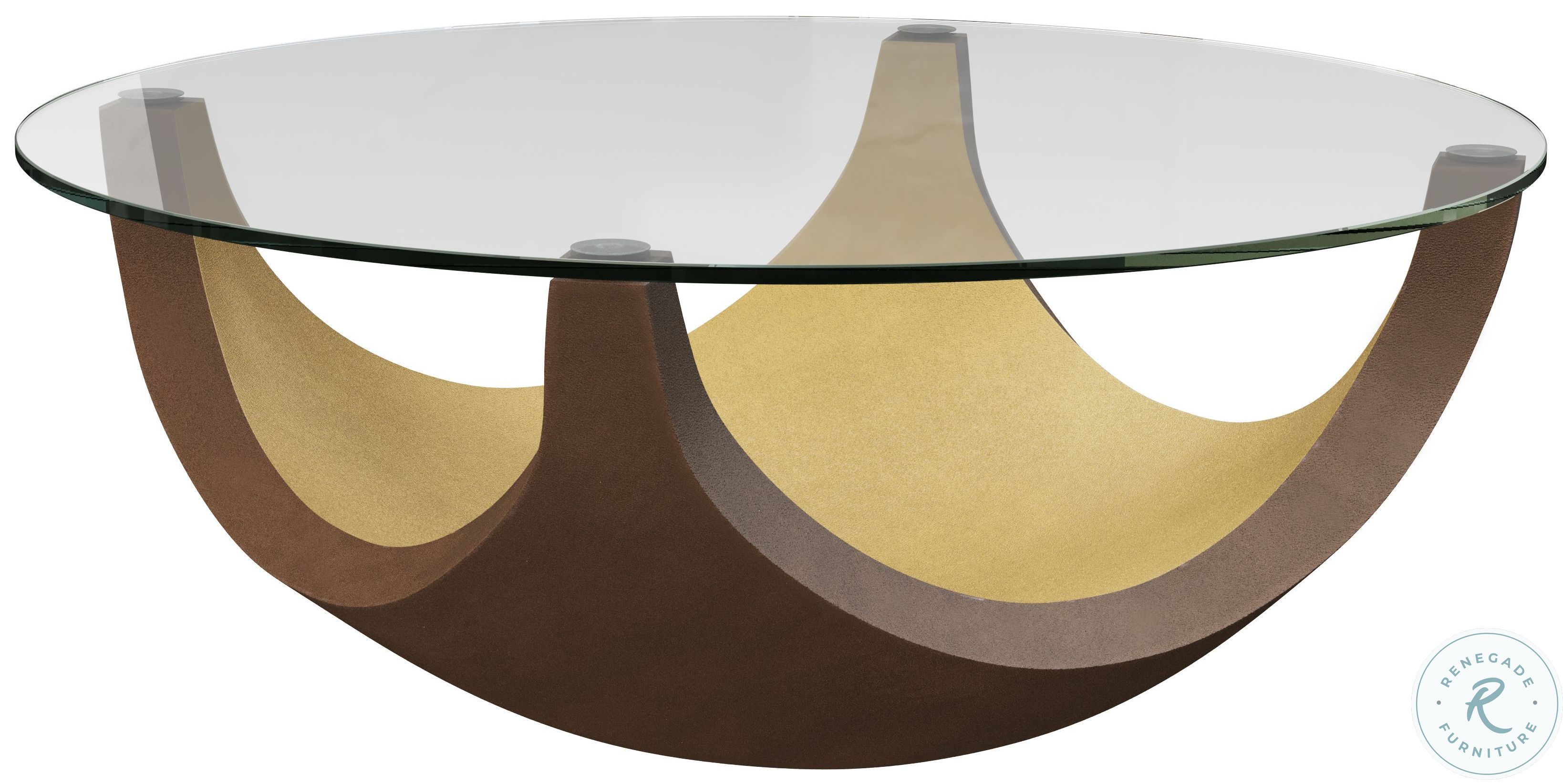 Burnell Clear And Antique Brass Coffee Table From Home Gallery Stores