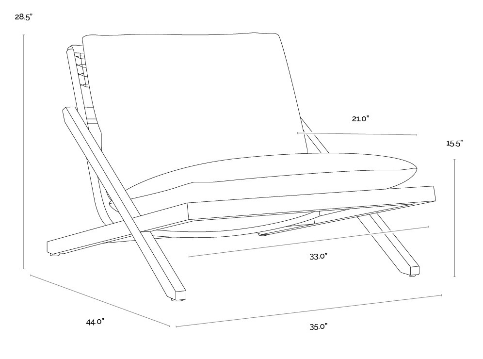 Bari Stinson White Performance Fabric Outdoor Lounge Chair