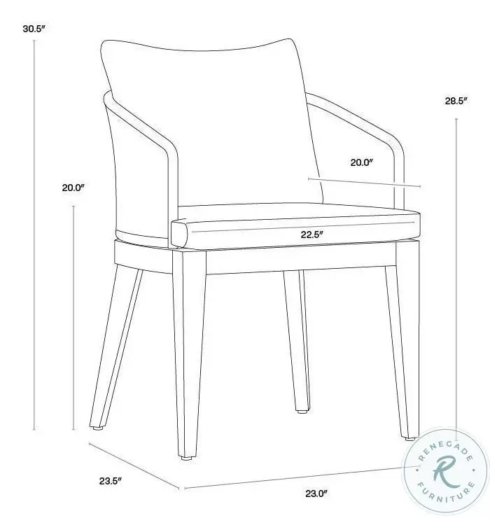 Capri Smoke Gray Outdoor Dining Arm Chair