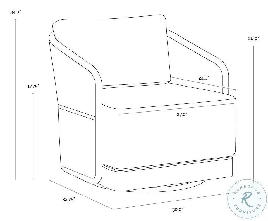 Allariz Stinson White Performance Fabric Outdoor Swivel Arm Chair