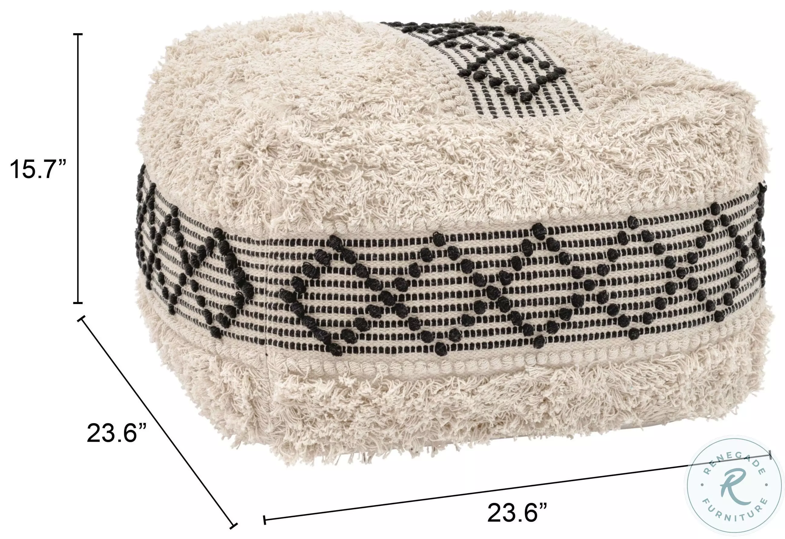 Pisco Beige And Black Ottoman