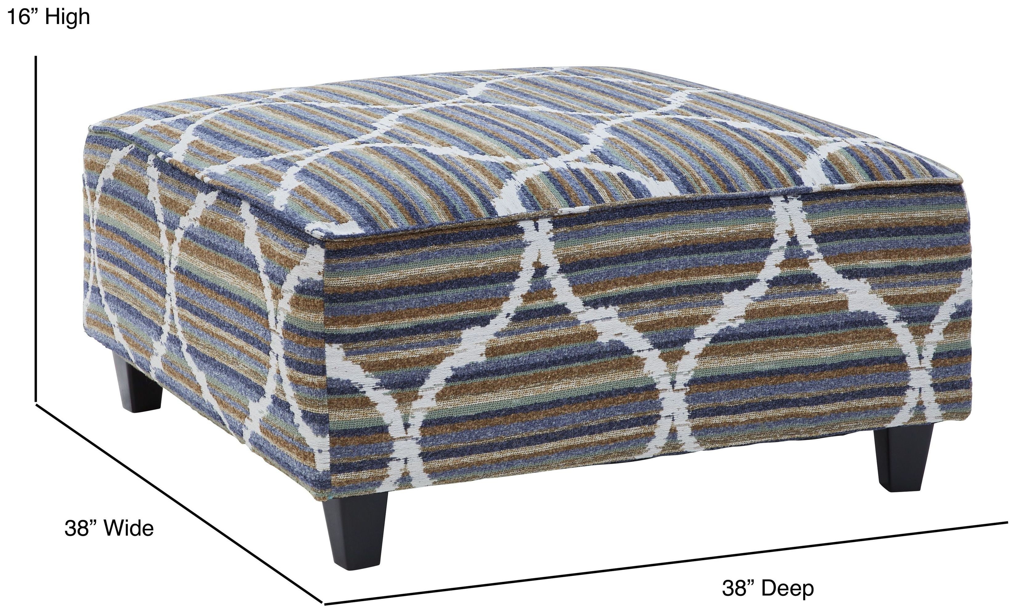 Nathan Porcelain Bewilder Lagoon Cocktail Ottoman