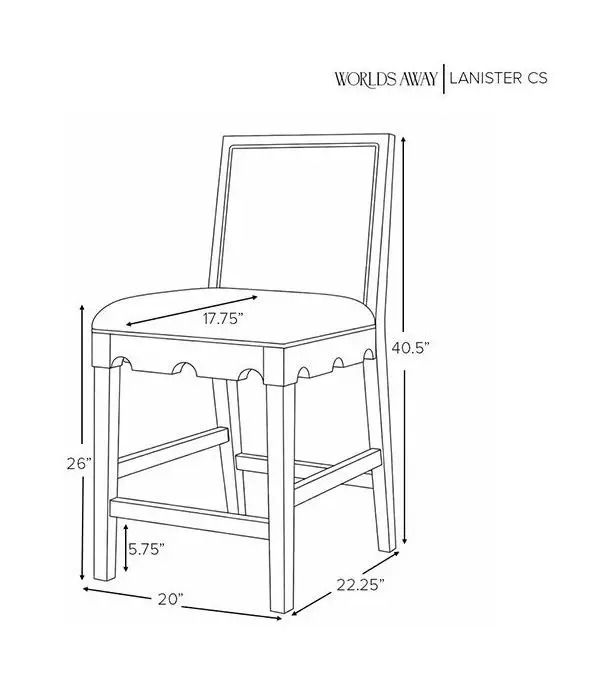 Lanister White Linen Performance Fabric Counter Height Stool With Cerused Oak Frame