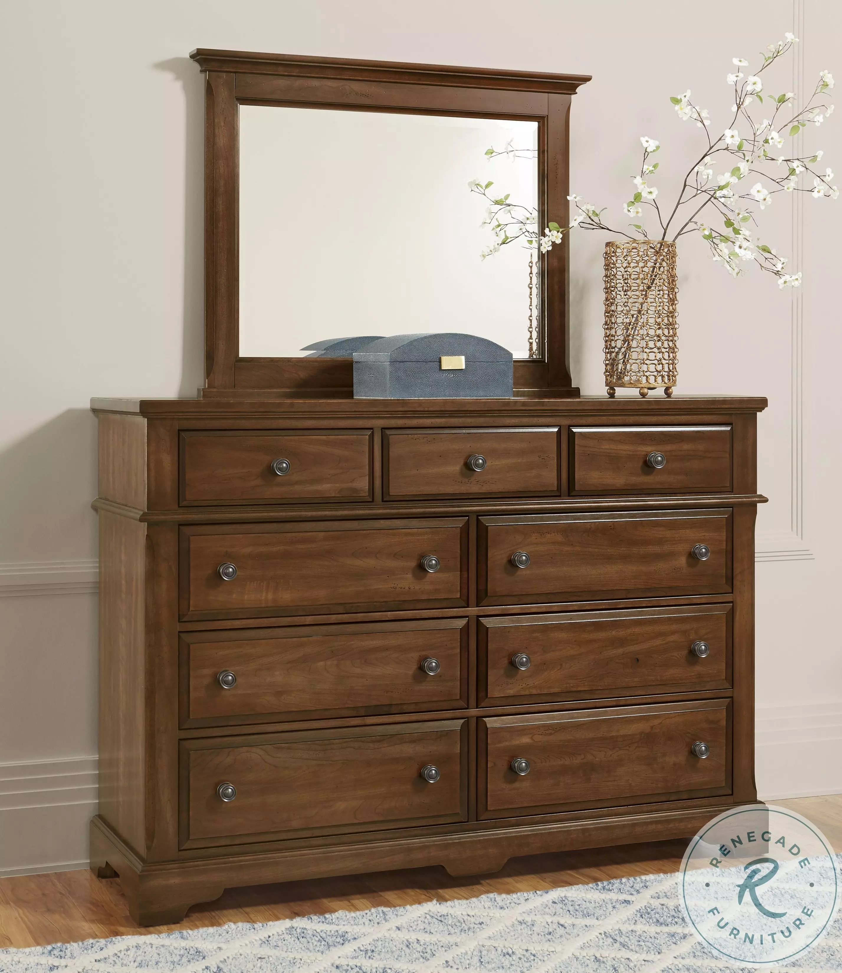 Heritage Amish Cherry 9 Drawer Dresser