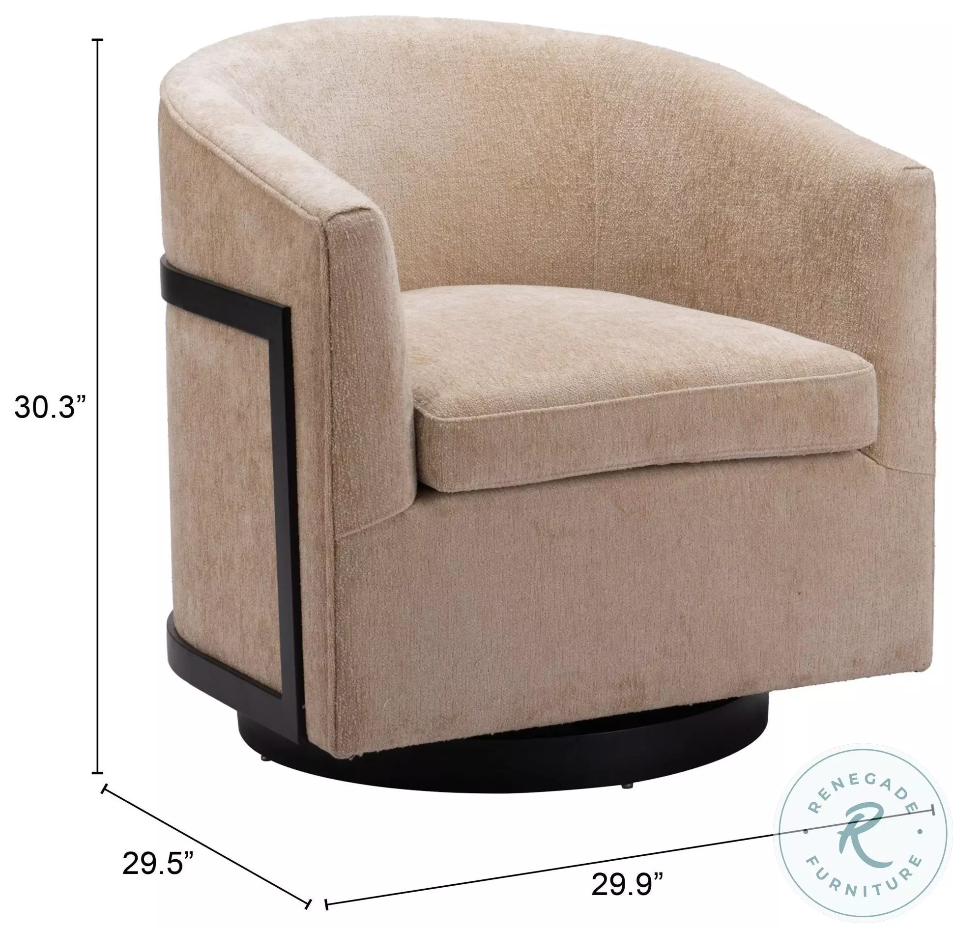 Hanko Golden Beige Swivel Chair