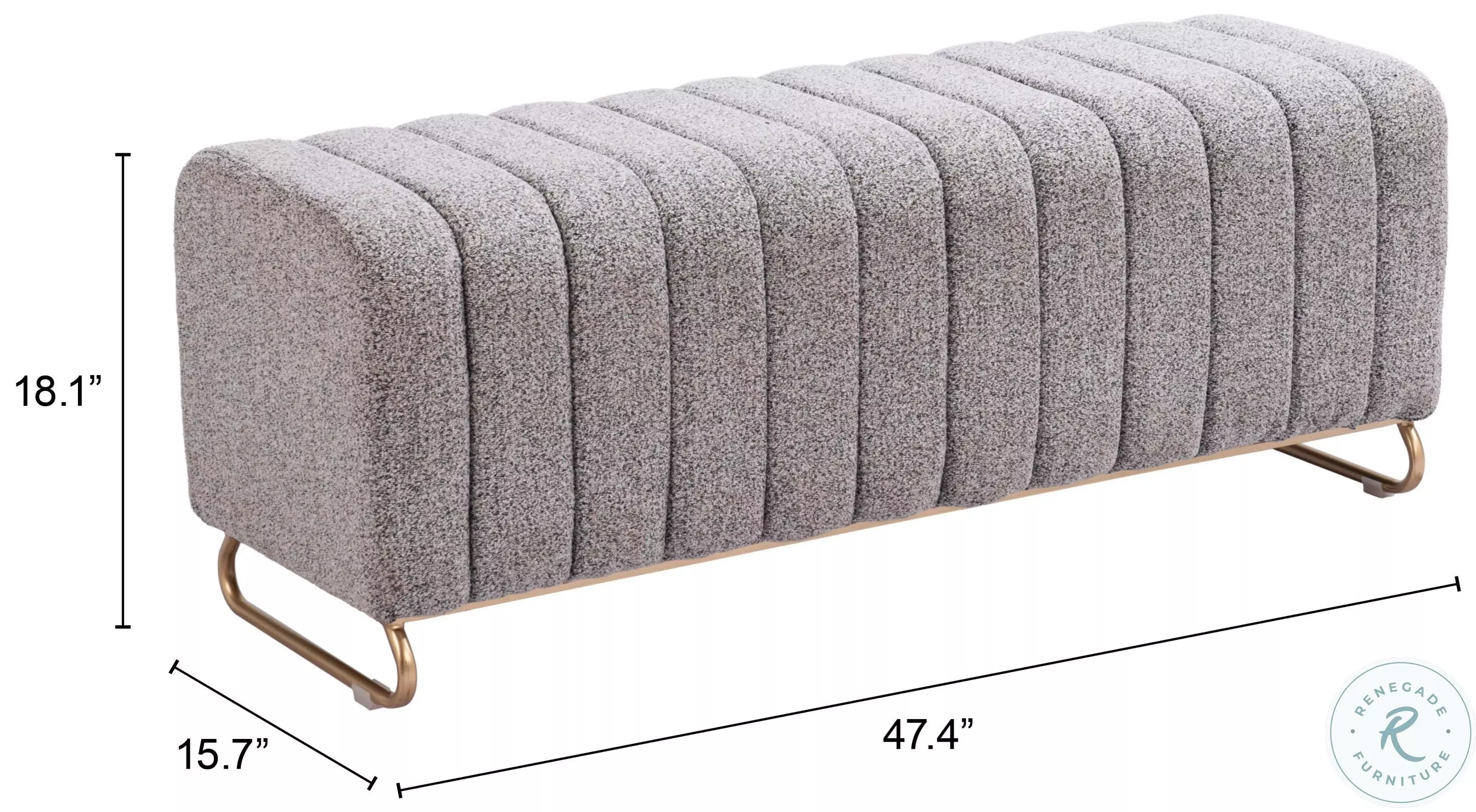 Pender Stone Gray Bench