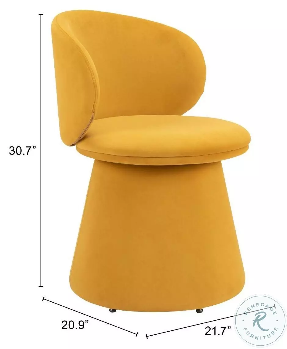 Oblic Orange Swivel Dining Chair