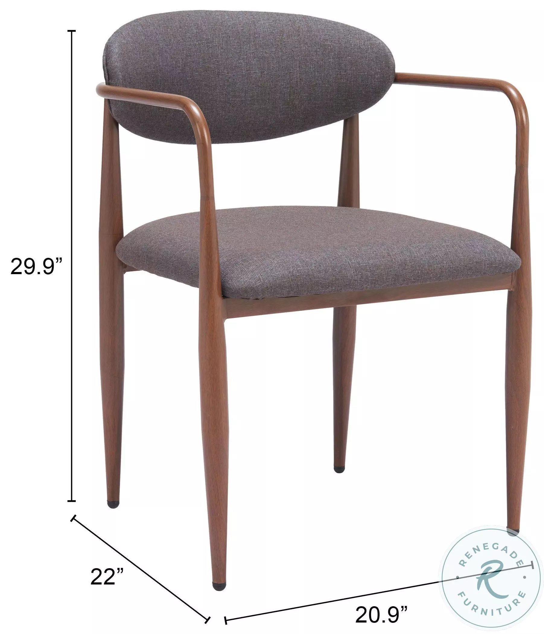 Zens Truffle Gray Dining Chair Set Of 2