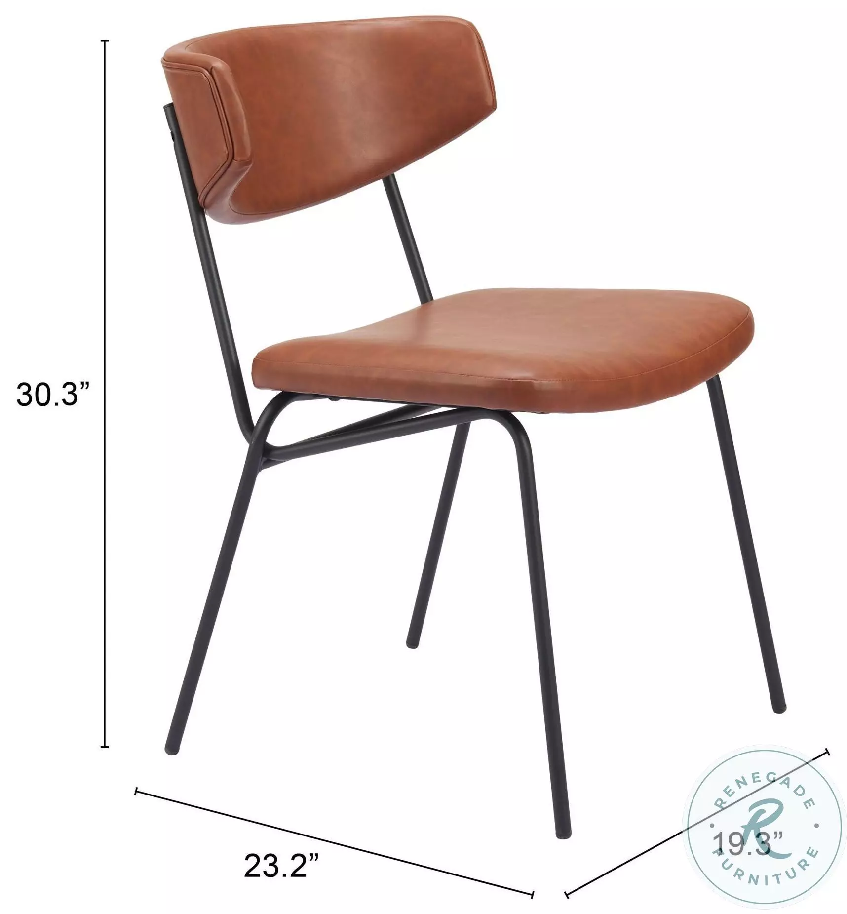 Charon Vintage Brown Dining Chair Set Of 2