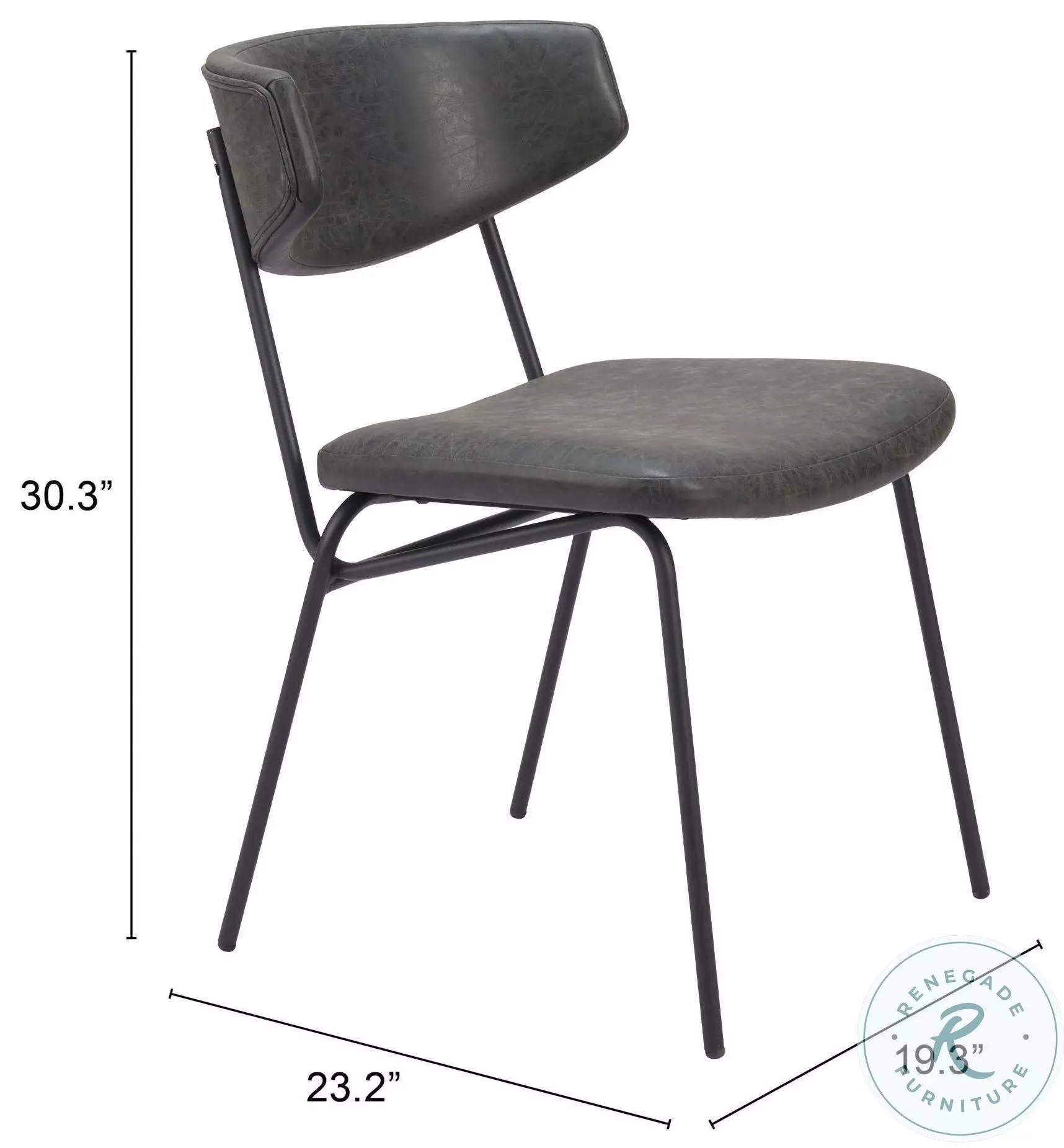 Charon Vintage Black Dining Chair Set Of 2