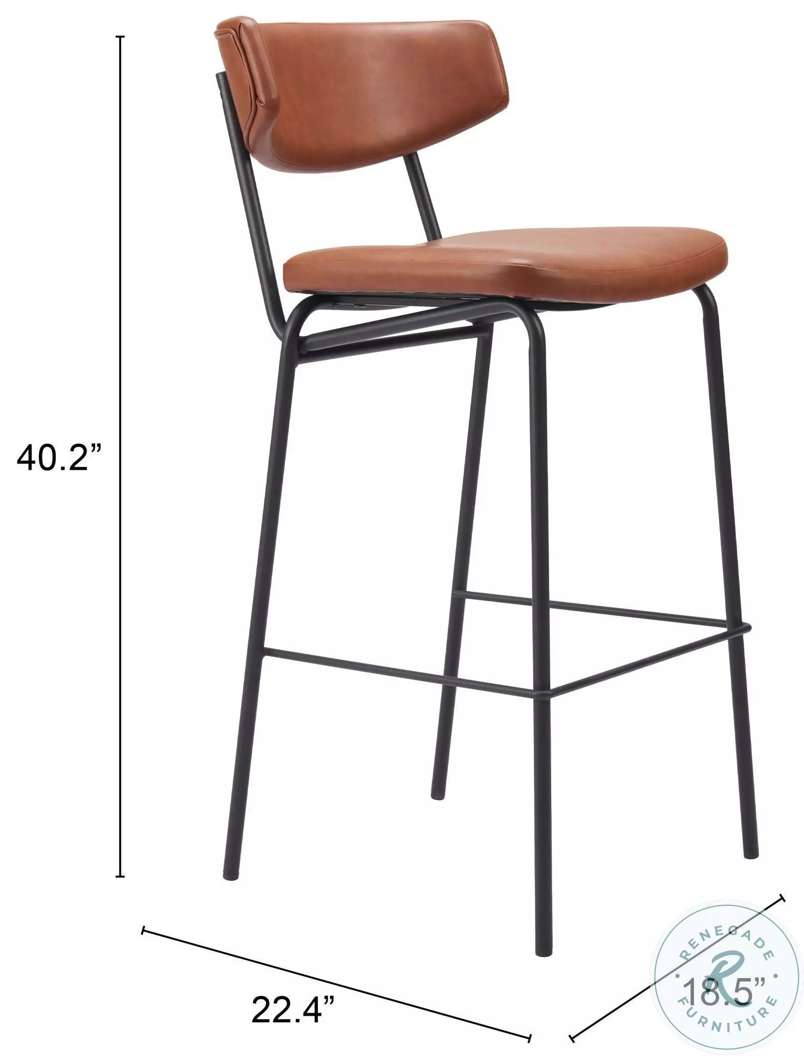 Charon Vintage Brown Bar Stool Set Of 2