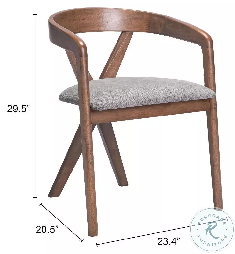 Cairo Dove Gray And Walnut Dining Chair
