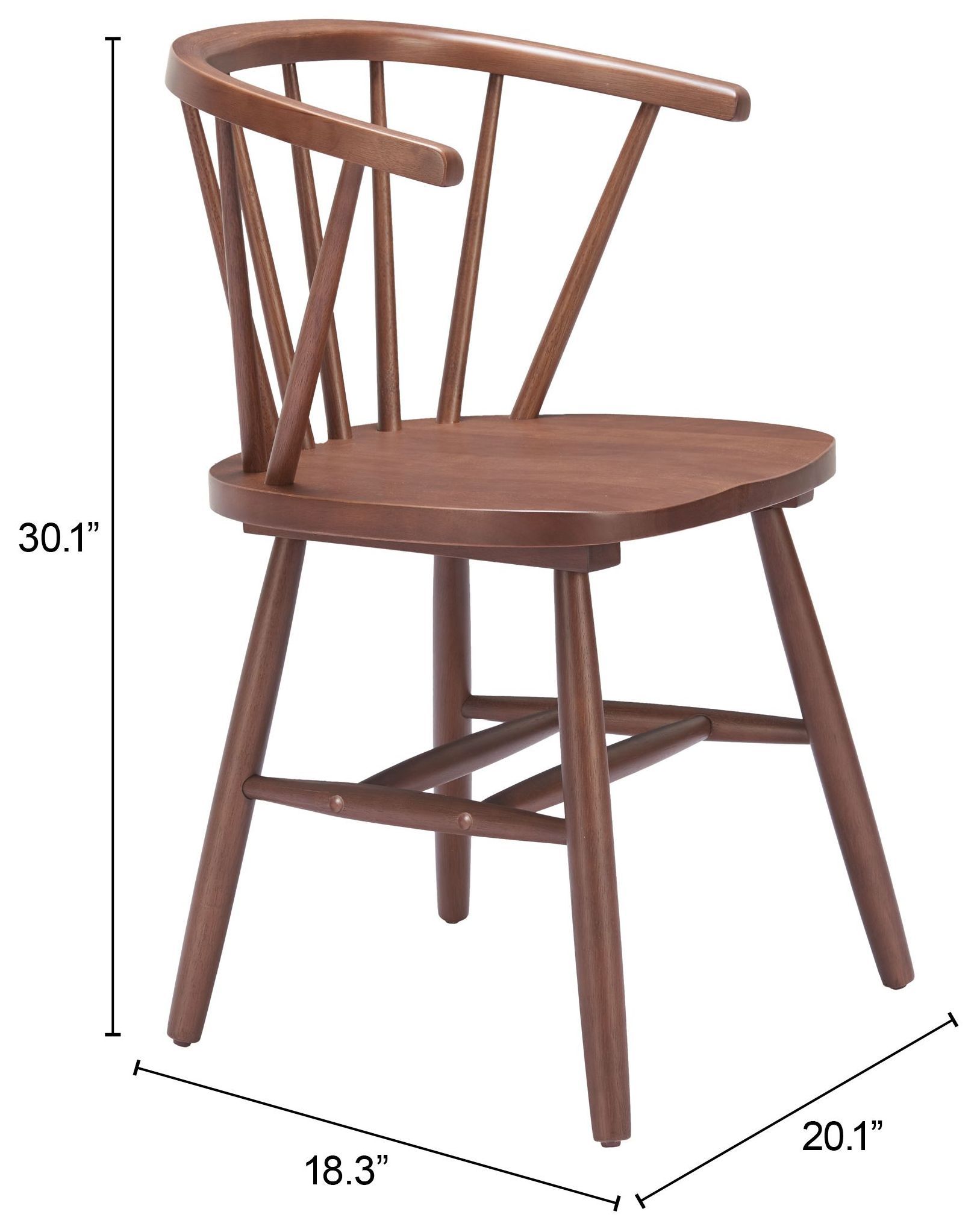 Stenger Walnut Dining Chair Set of 2