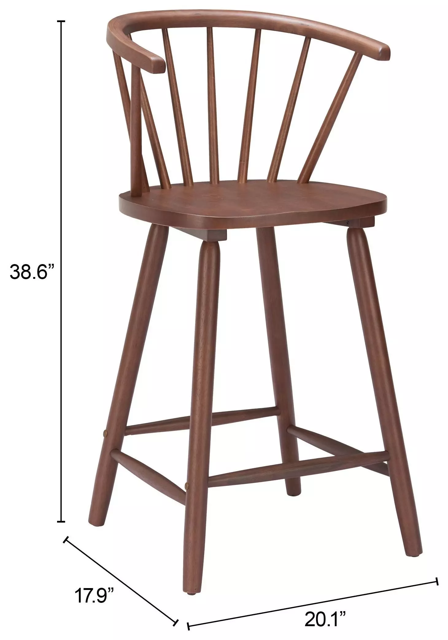 Stenger Walnut Counter Height Stool Set of 2