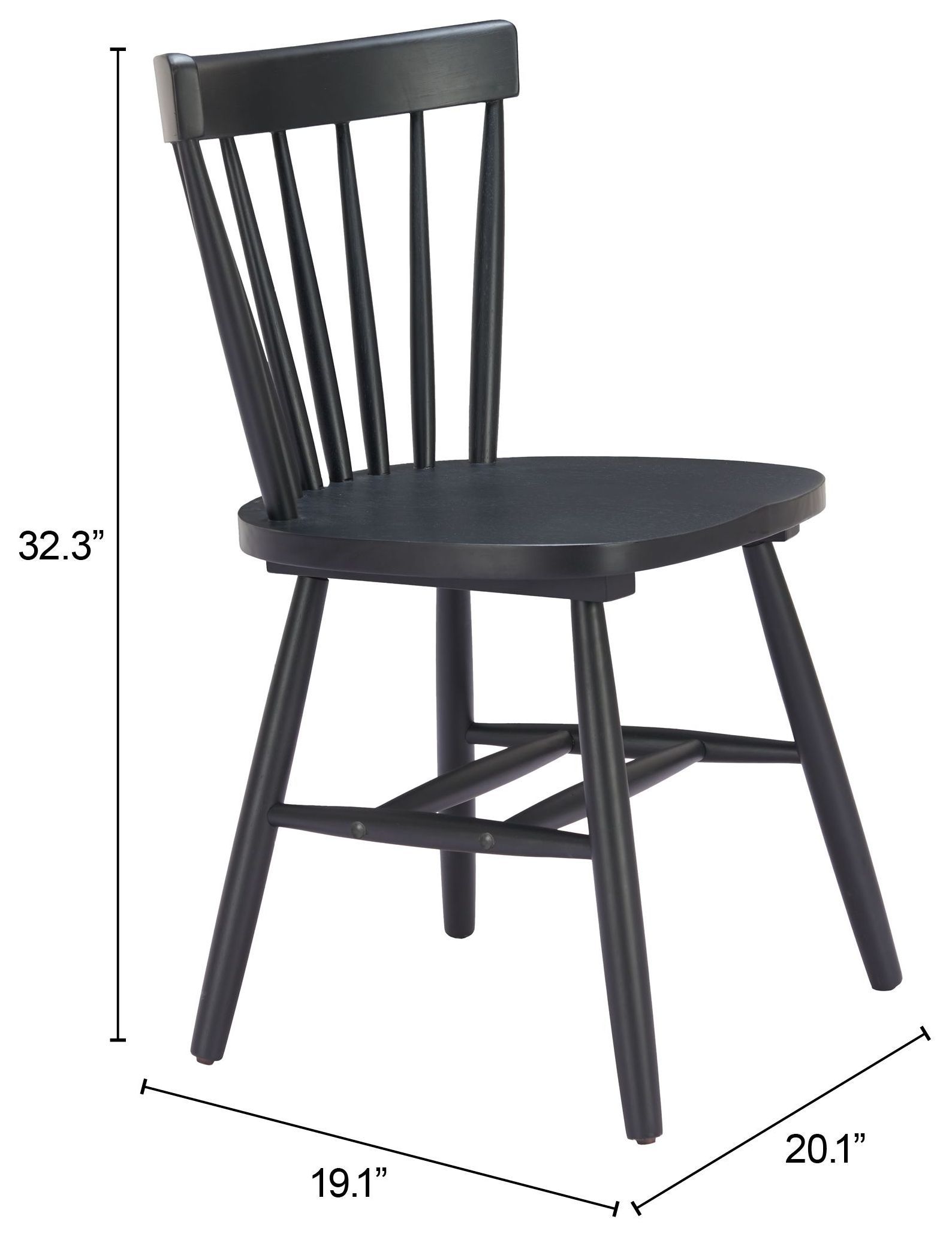 Tyce Black Dining Chair Set of 2