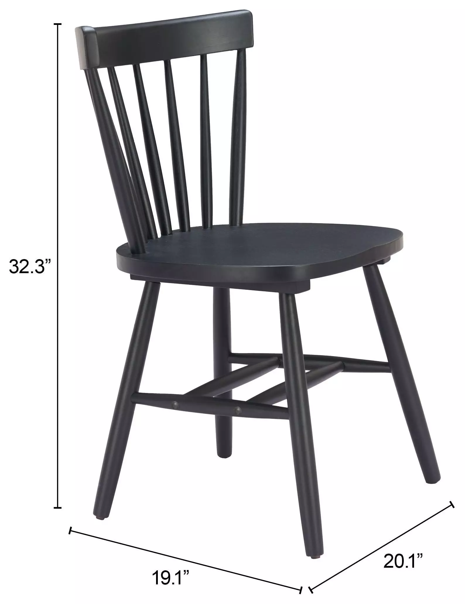 Tyce Black Dining Chair Set of 2