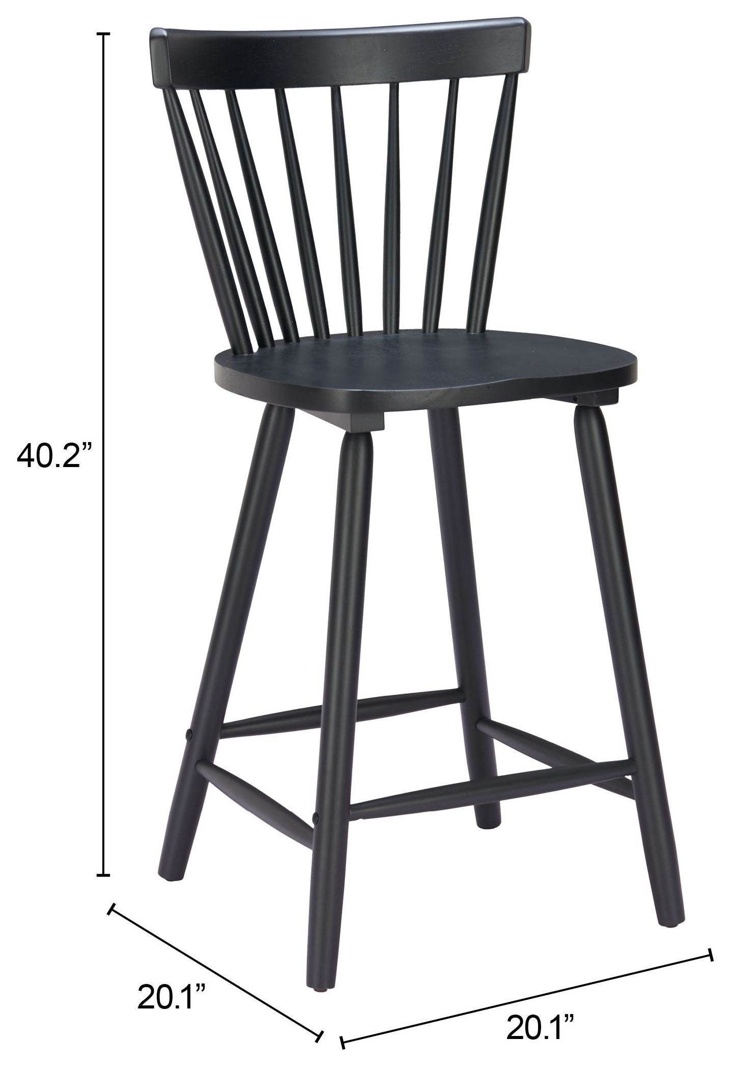 Tyce Black Counter Height Stool Set of 2