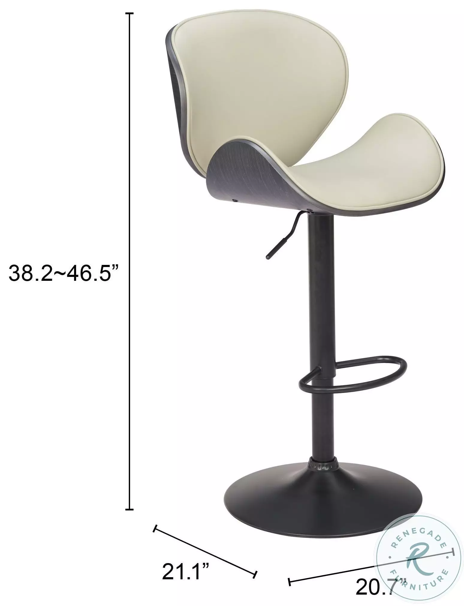 Meyane Gray Adjustable Bar Stool