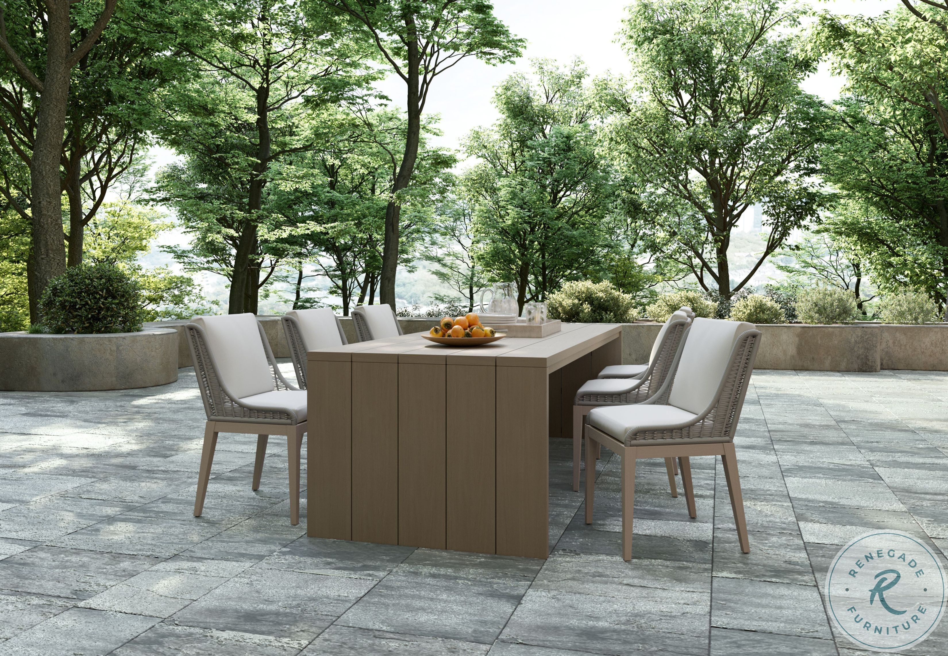 Viga Light Brown Outdoor Dining Table From Sunpan Coleman Furniture