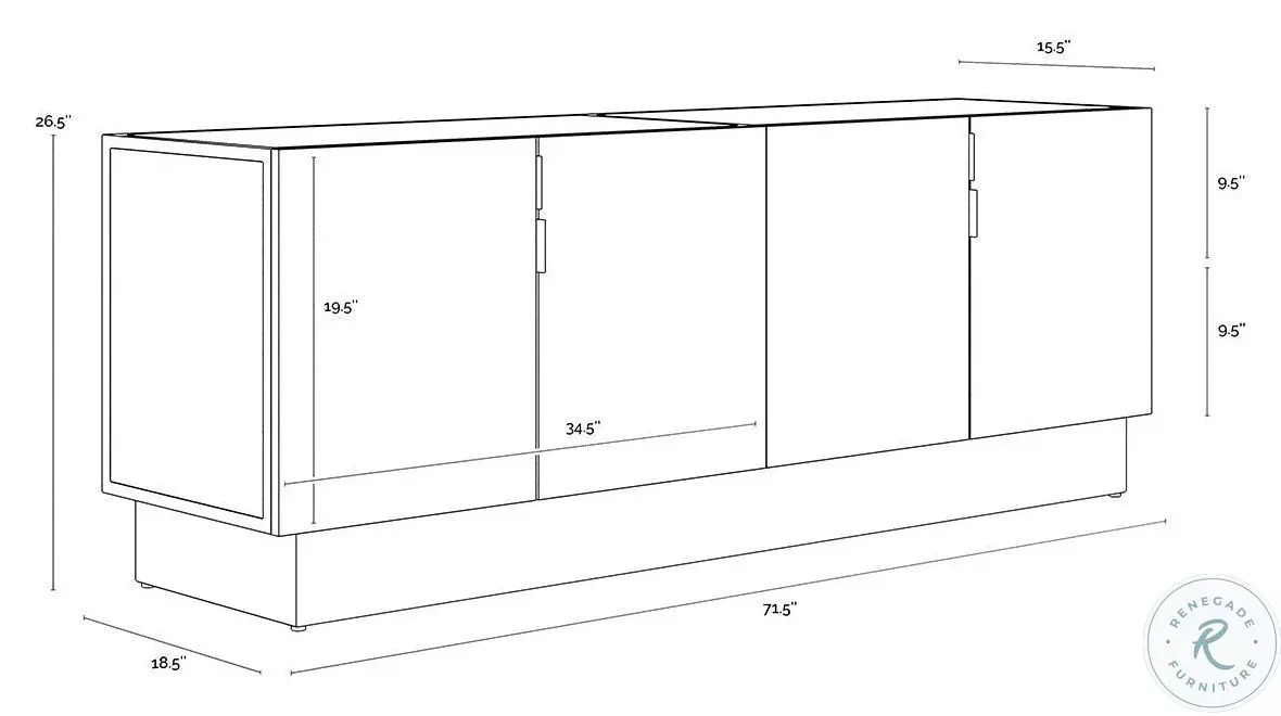 Caddo Black And Antique Nickel Sideboard