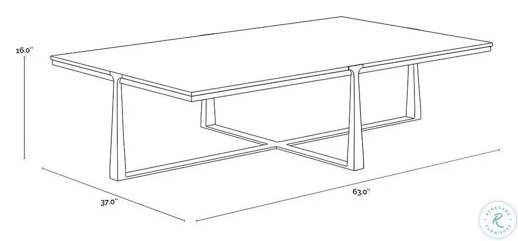 Tolland White And Antique Brass Coffee Table