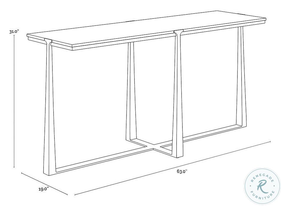 Tolland White And Antique Brass Console Table