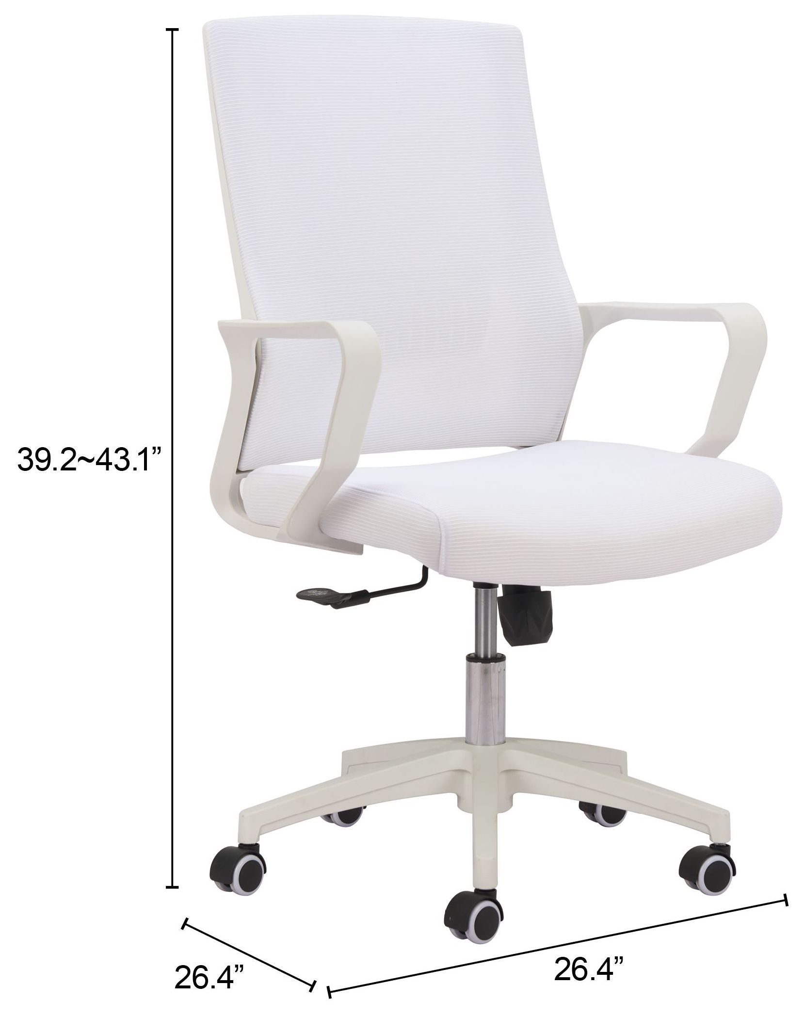 Jett White Low Back Office Chair