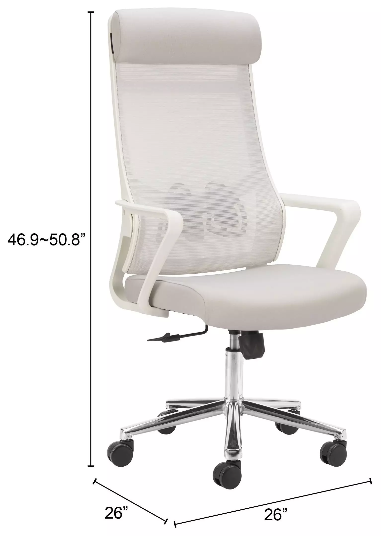 Jett Light Gray High Back Office Chair