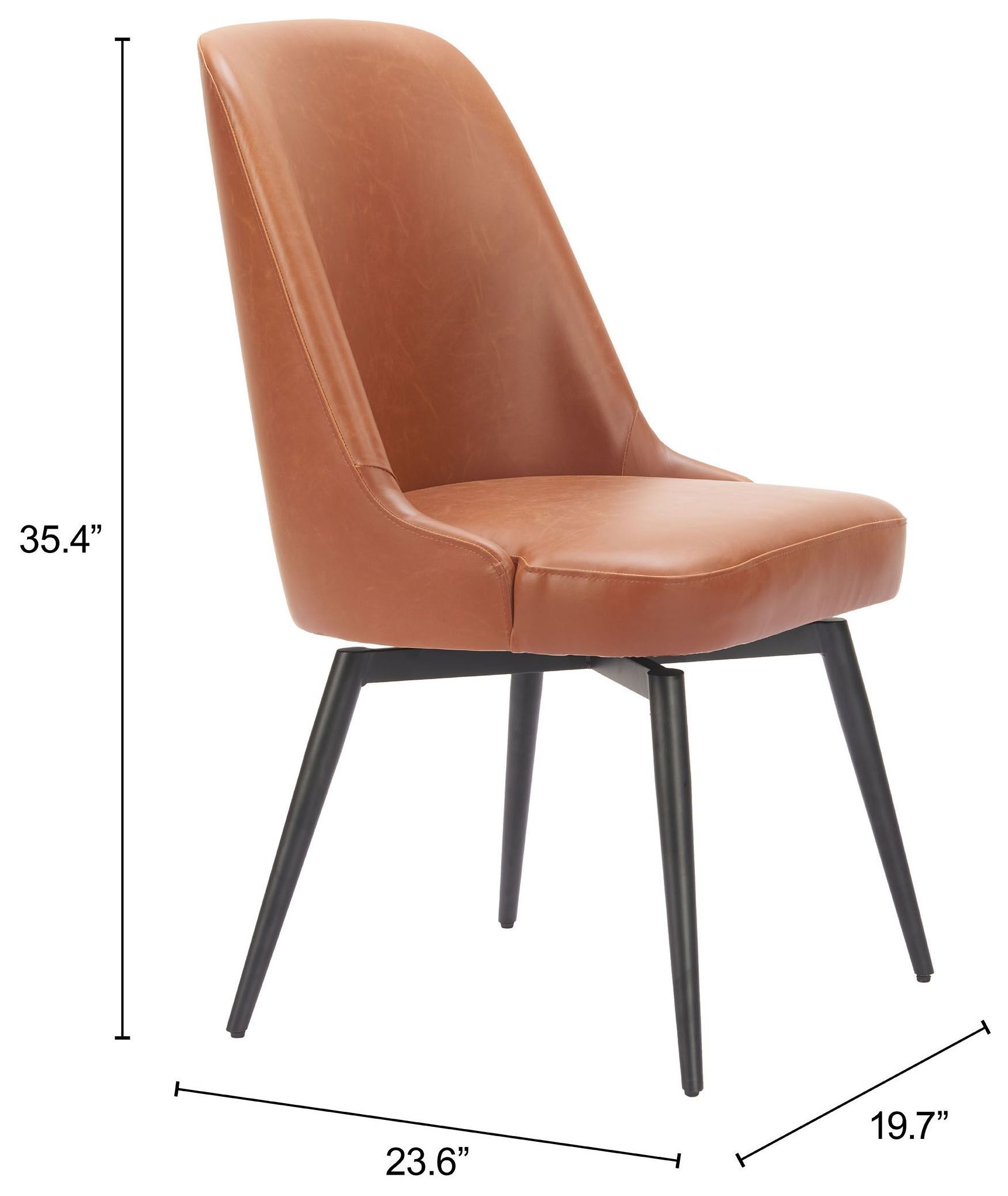 Keppel Brown Upholstered Swivel Dining Chair Set of 2