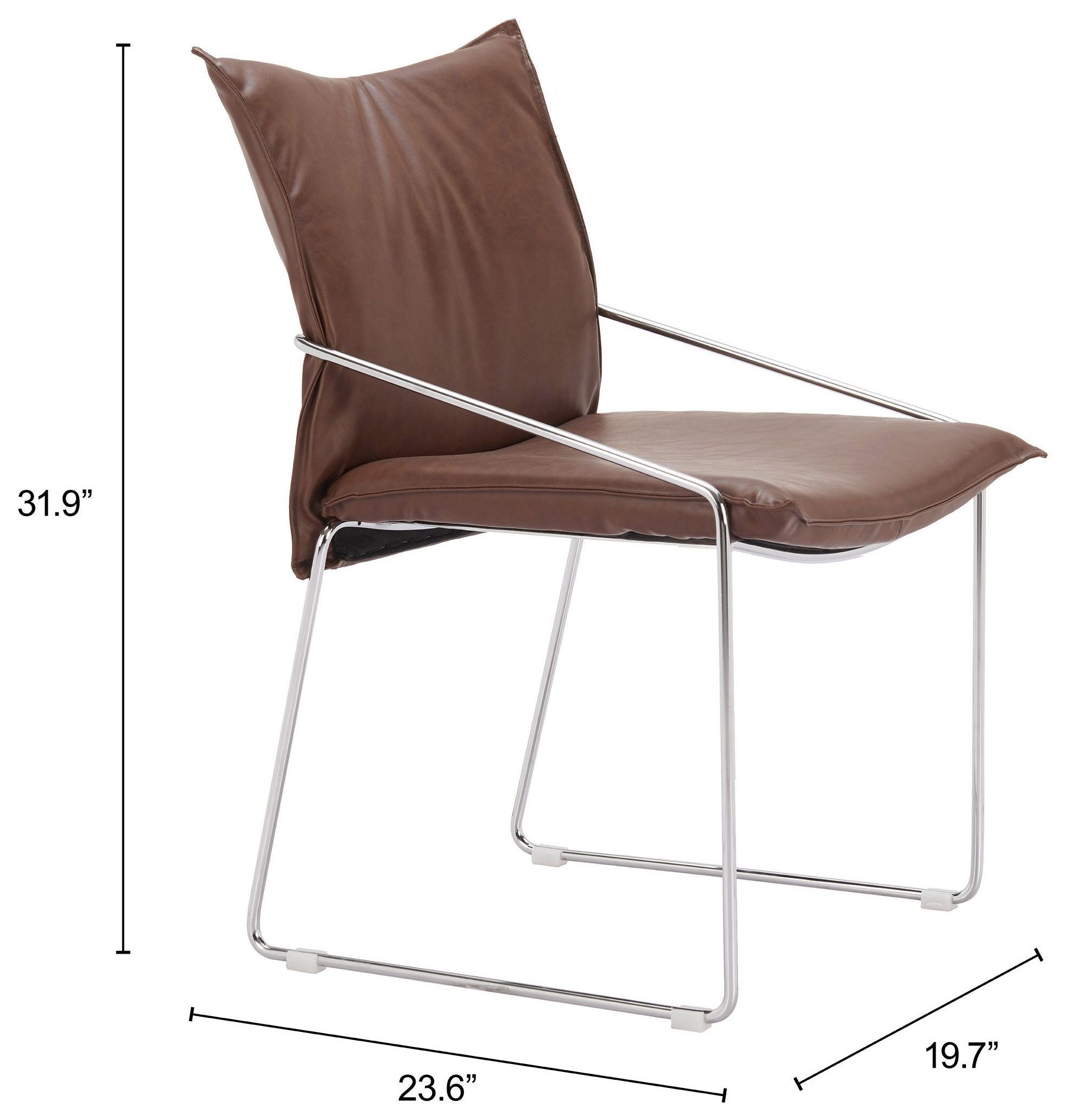 Pola Brown Upholstered Dining Chair Set of 2