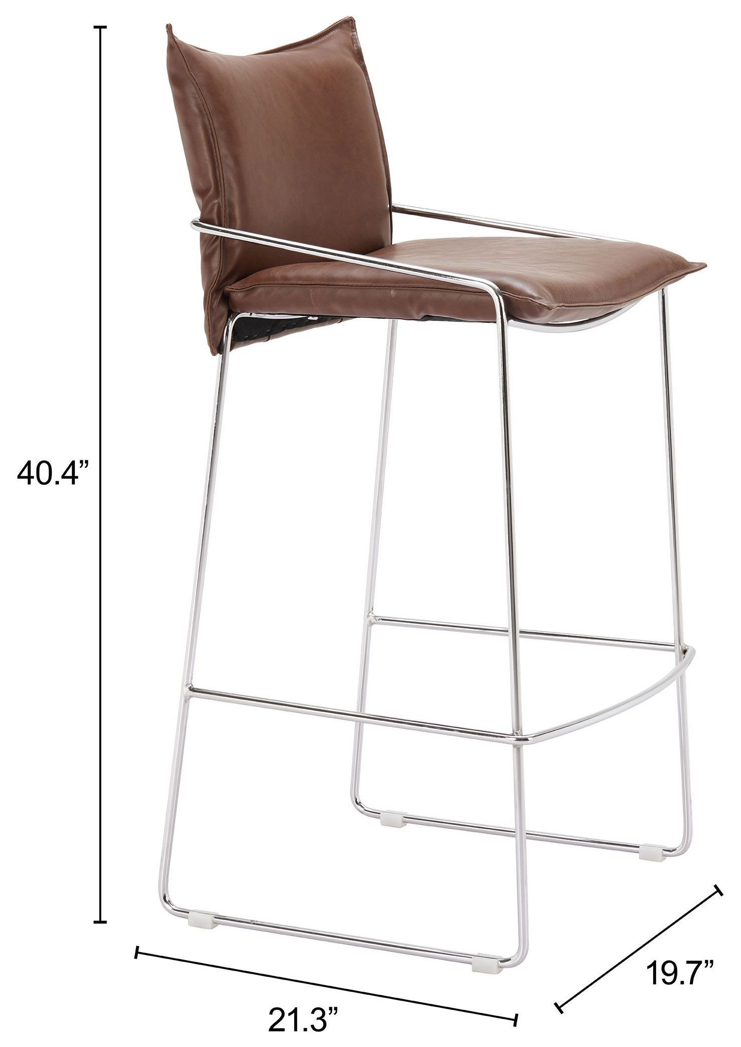 Pola Brown Upholstered Bar Stool