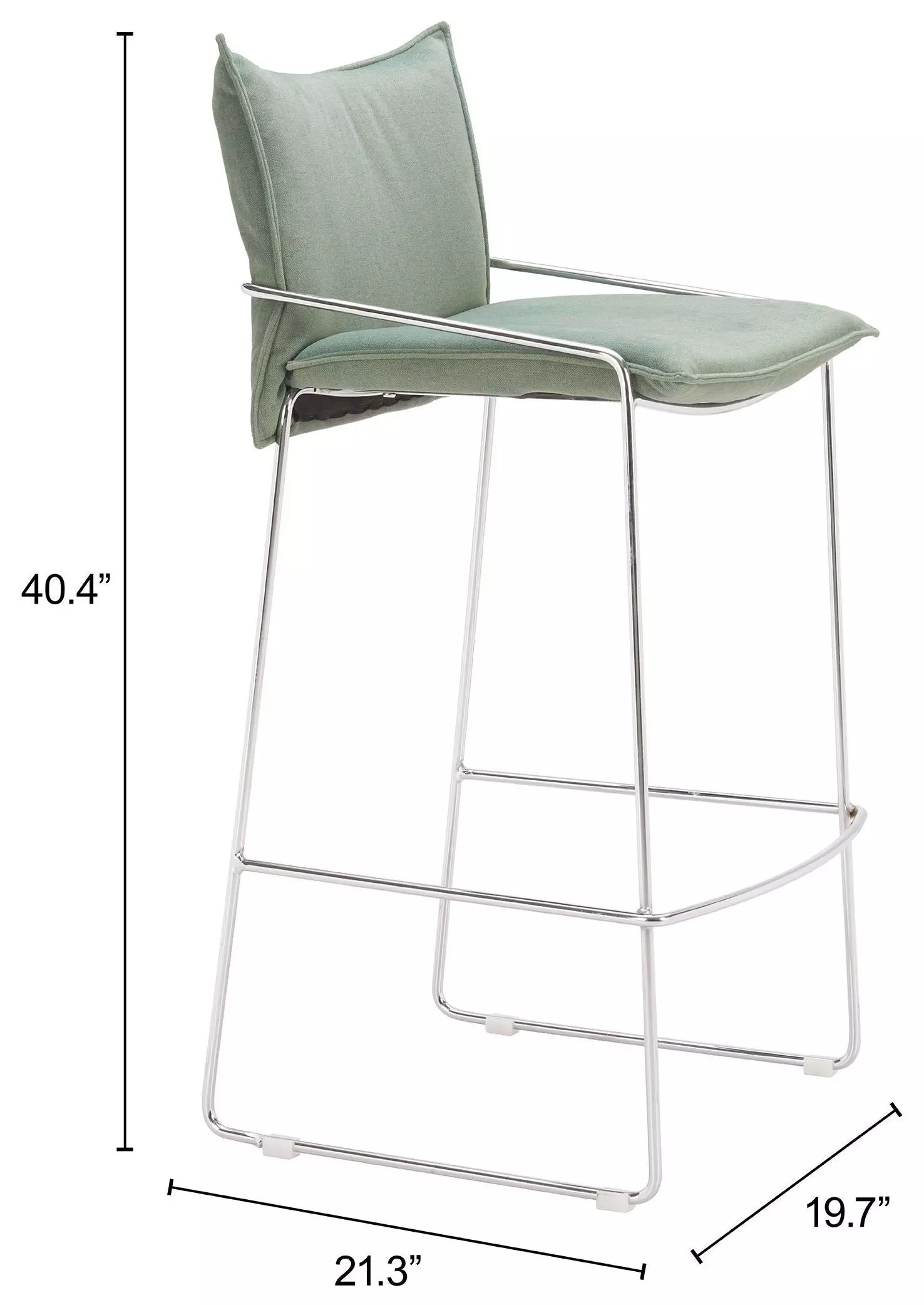 Pola Green Upholstered Bar Stool