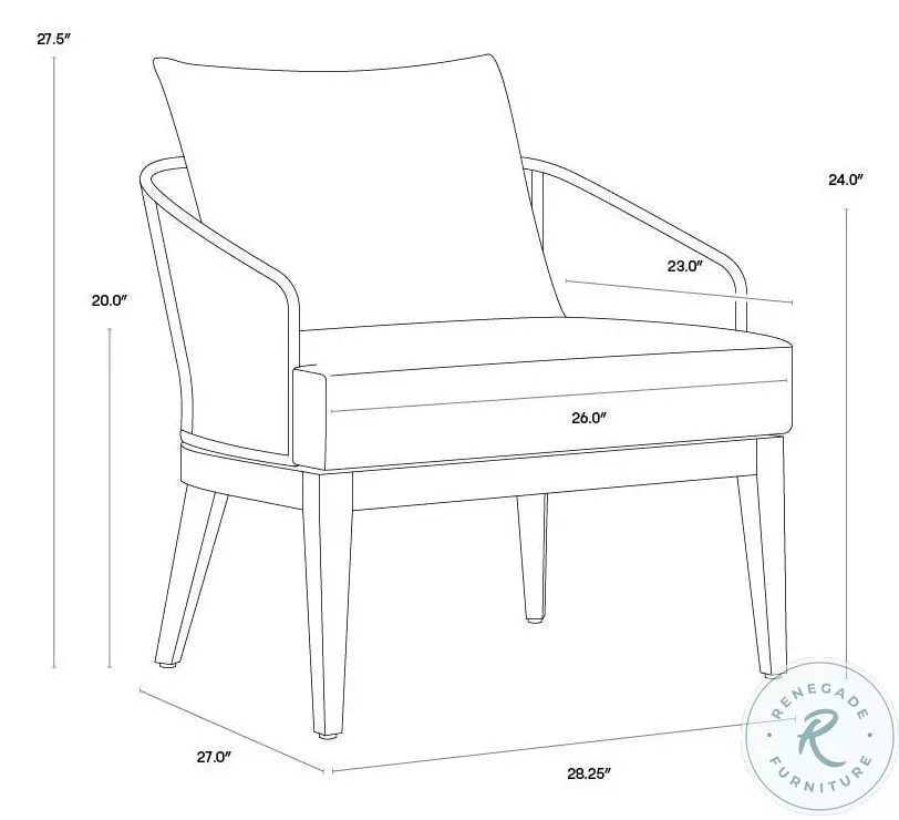 Capri Palazzo Cream Performance Fabric Outdoor Lounge Chair