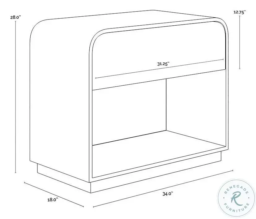 Algarve Matte Black And Gold Nightstand