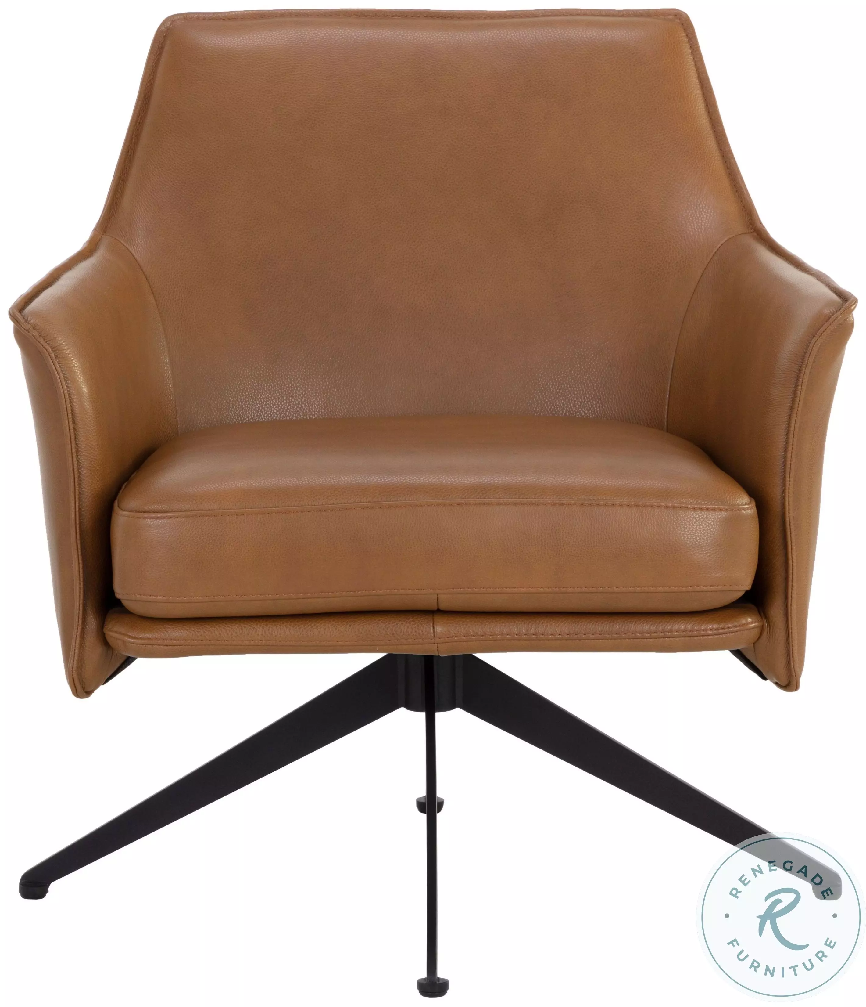 Crosby Missouri Cognac Swivel Lounge Chair From Sunpan | Coleman
