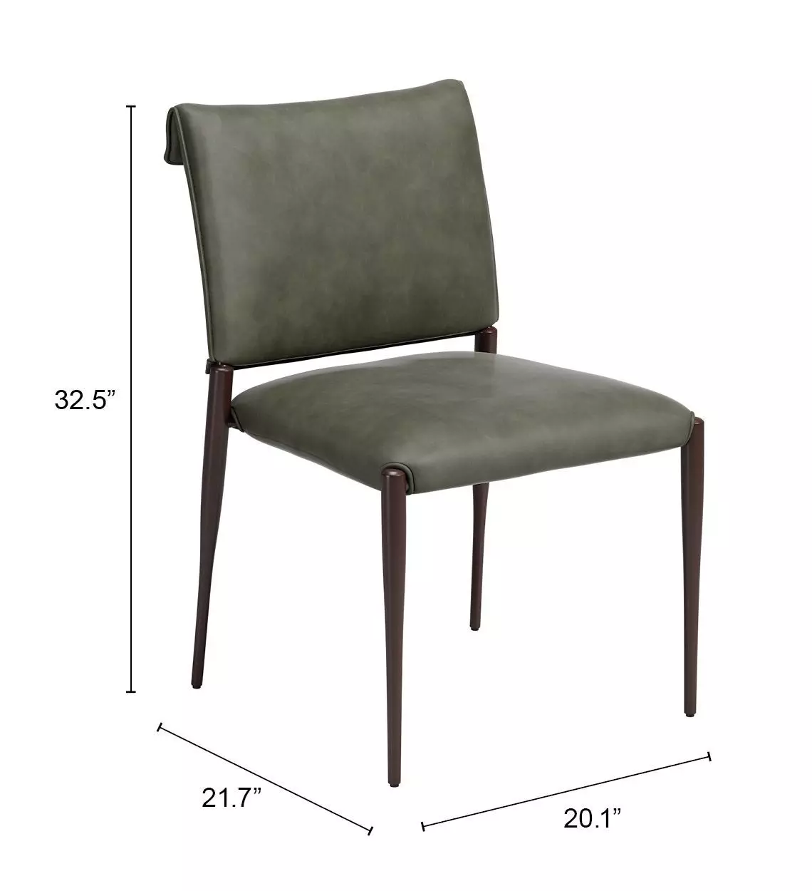 Freesia Olive Green Upholstered Dining Chair Set of 2