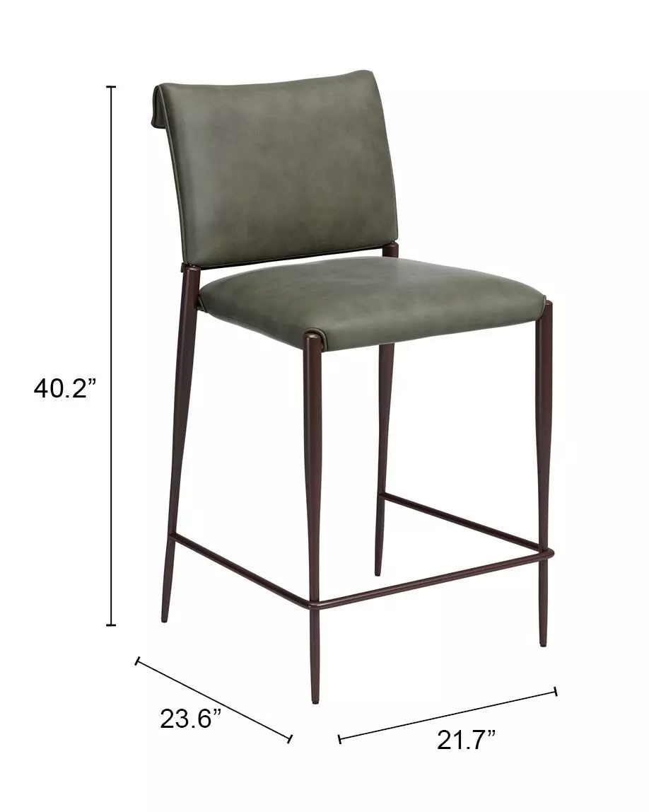 Freesia Olive Green Upholstered Counter Height Stool Set of 2