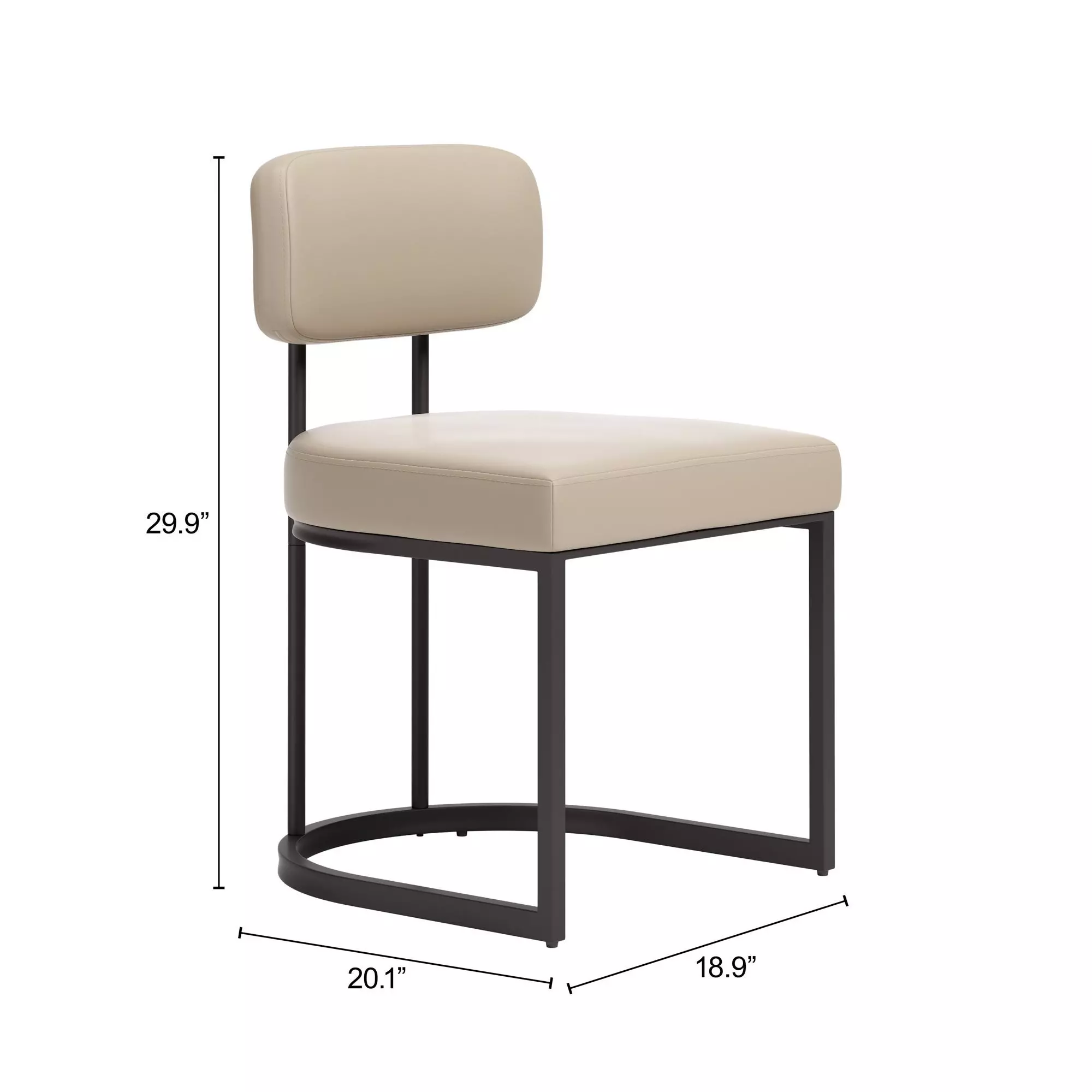 Velar Beige and Gray Upholstered Dining Chair Set of 2