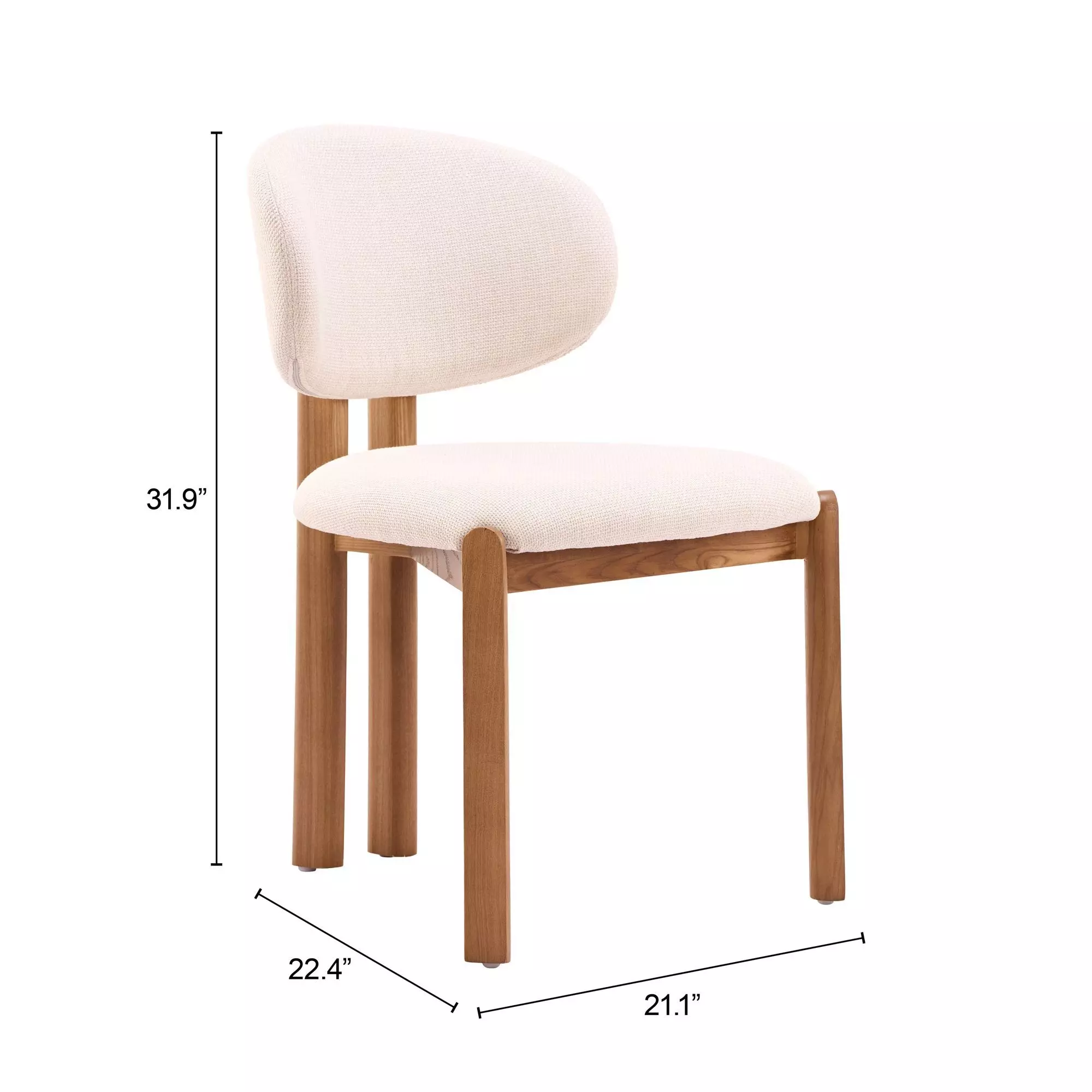 Rosetta Beige Upholstered Dining Chair Set of 2